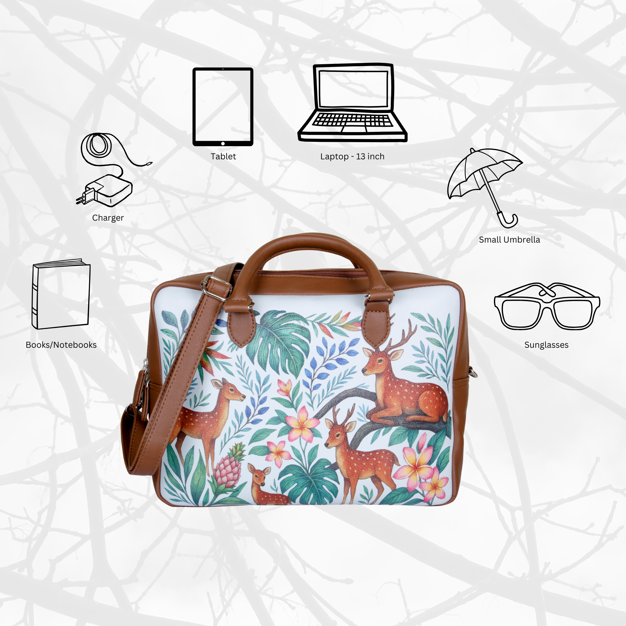 Women's Leather Crossbody Bag with Top Handle – Versatile Printed Shoulder, Tote & Business Handbag – Work, Travel & Daily Use