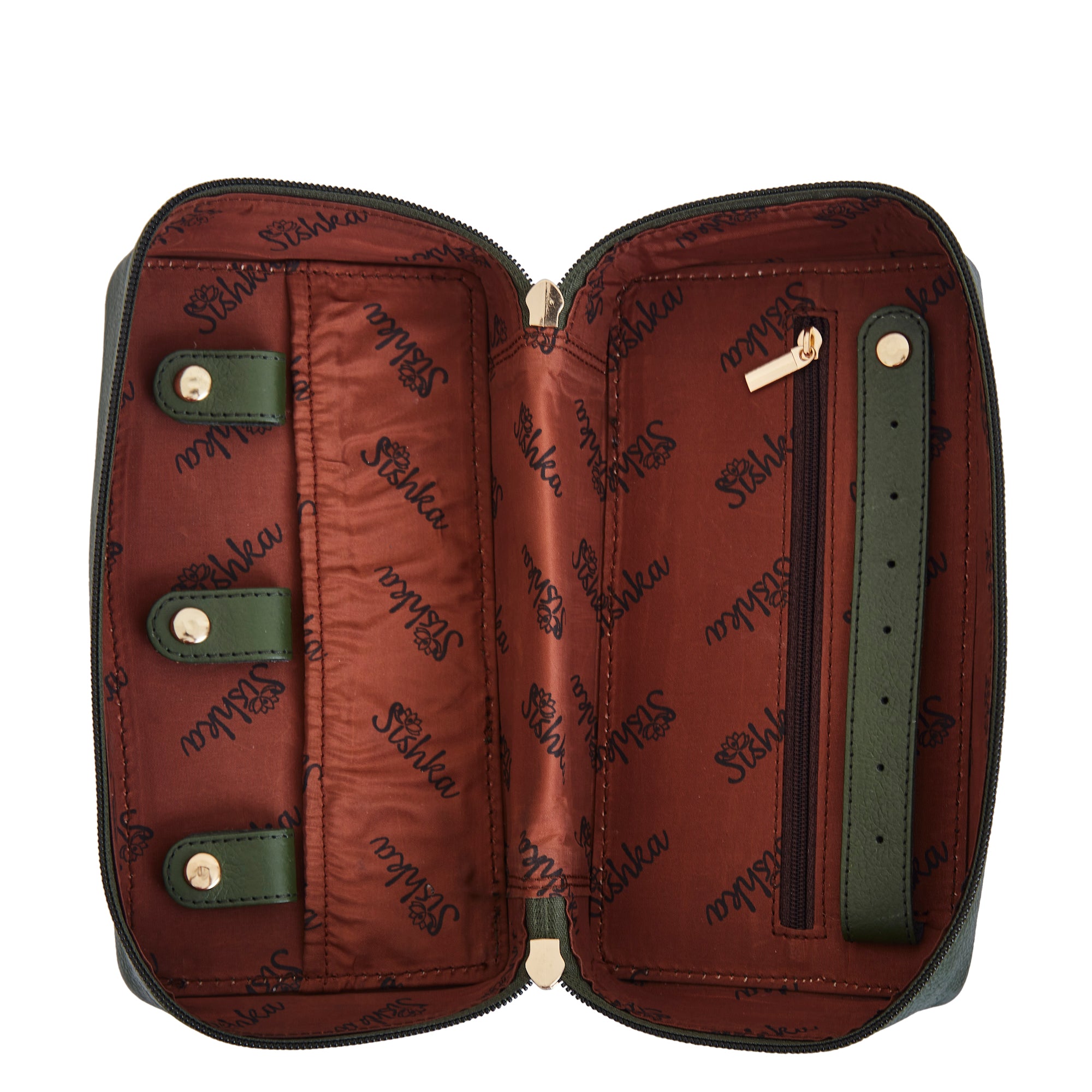 Coastal Travel jewellery Organizer for Women with Leather Details