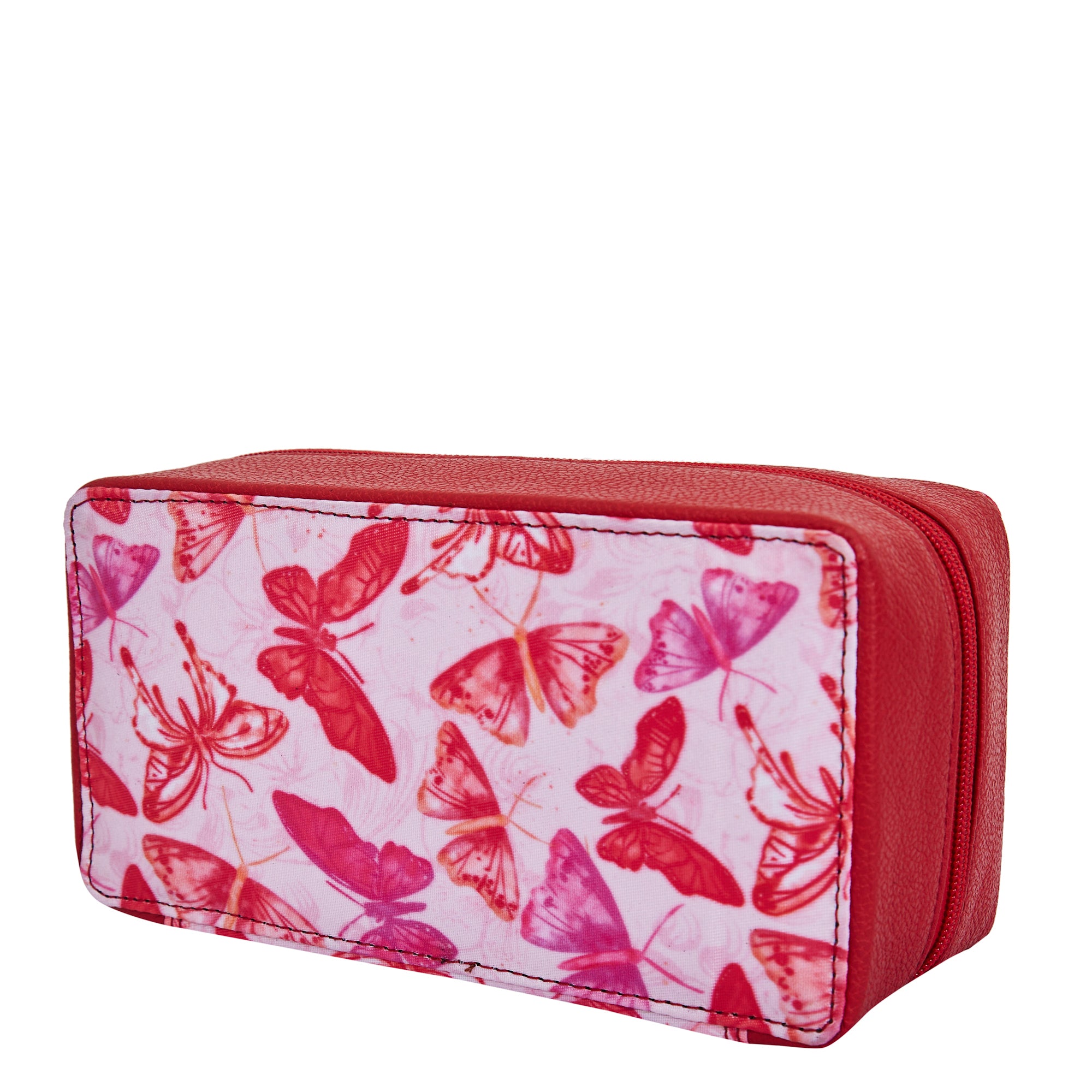 Butterfly Travel jewellery Organizer with Stylish Leather Details for Women