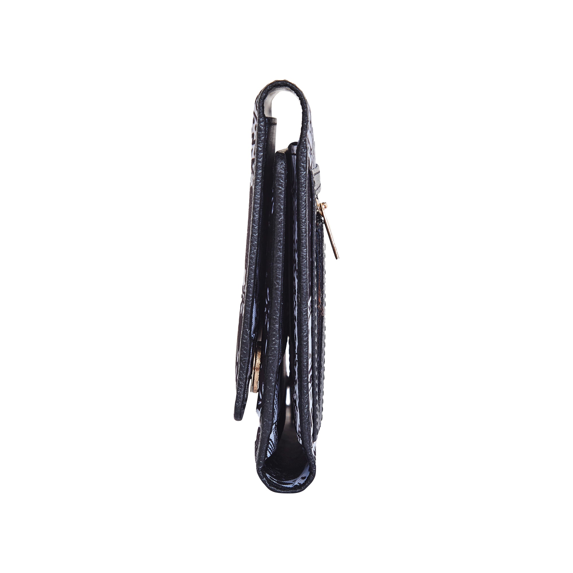 Trifold Wallet – Monochrome Print with Leather Detailing for women