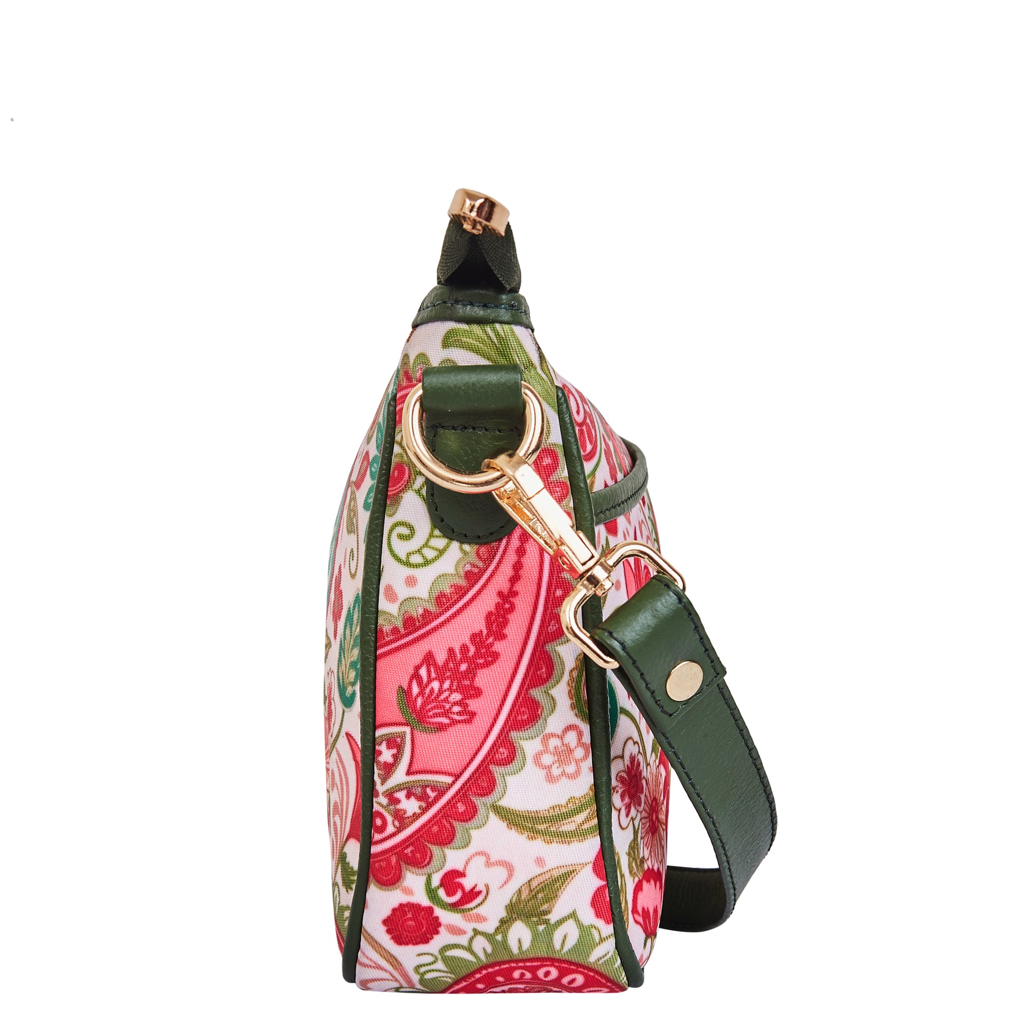 Women's East/West Paisley Print Hobo with Strap and Leather Details