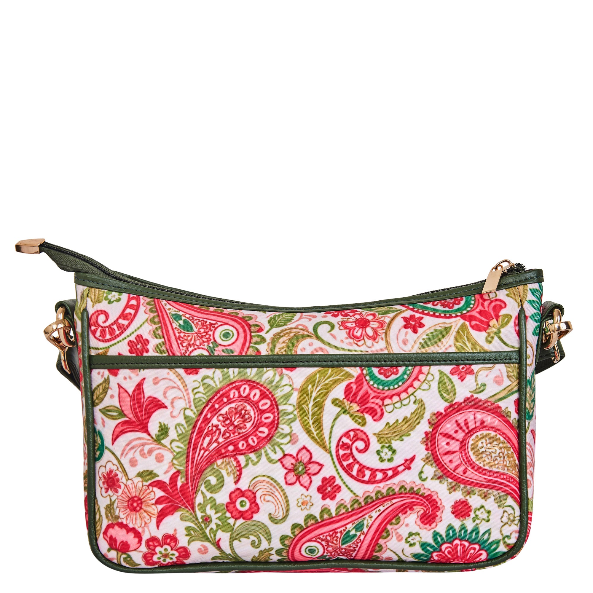 Women's East/West Paisley Print Hobo with Strap and Leather Details