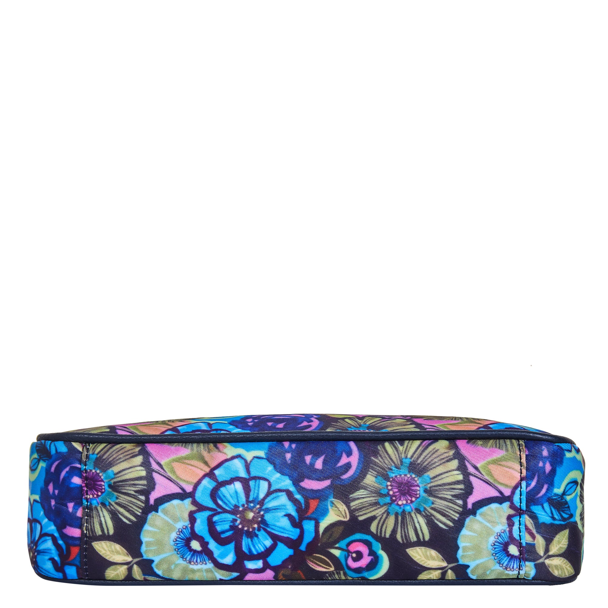 Floral Print Hobo Bag with Leather Trim and an Adjustable Strap for Ladies