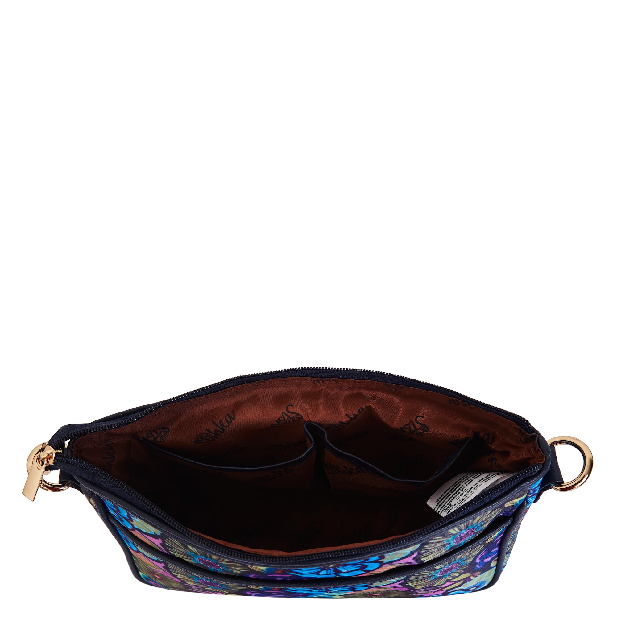 Floral Print Hobo Bag with Leather Trim and an Adjustable Strap for Ladies