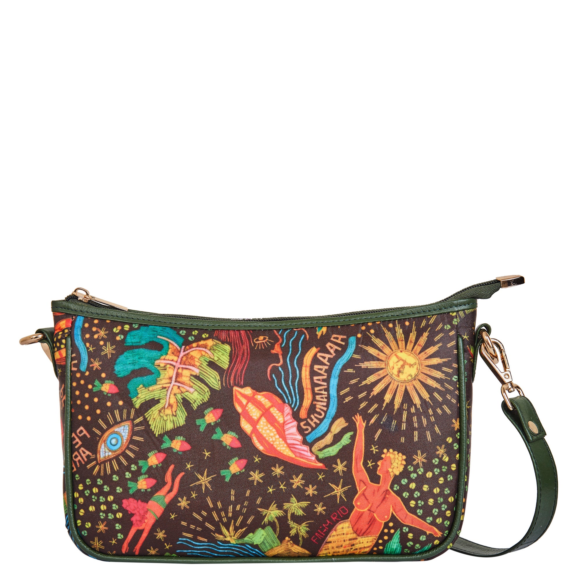 Sea Themed East/West ladies' Hobo bag with Leather and Adjustable Strap