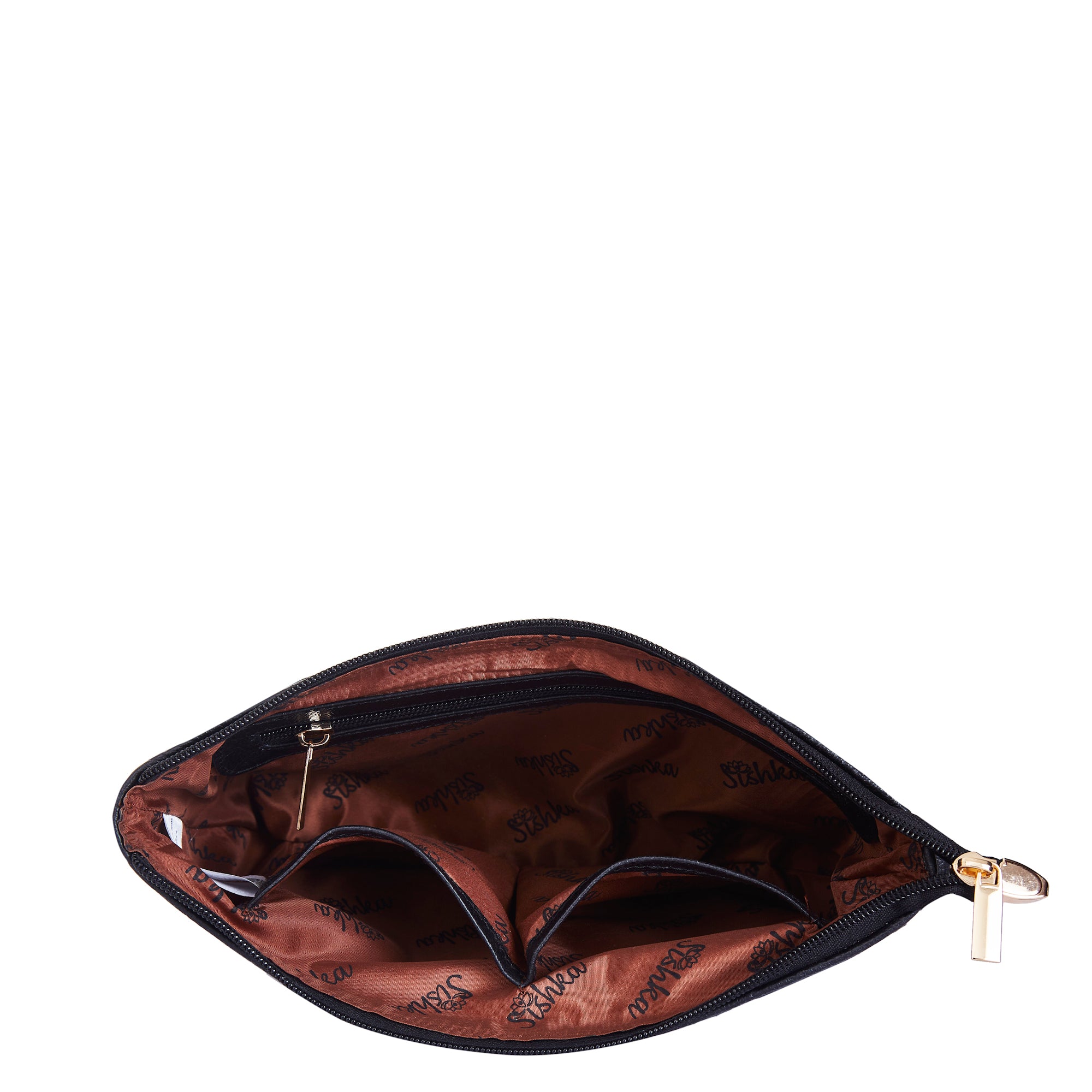 East/West Ladies Hobo in Black and White with Leather Trim