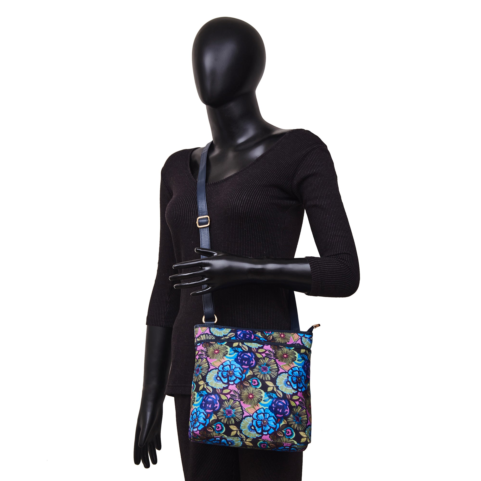 Elegant Women's Crossbody Bag with Botanical Print