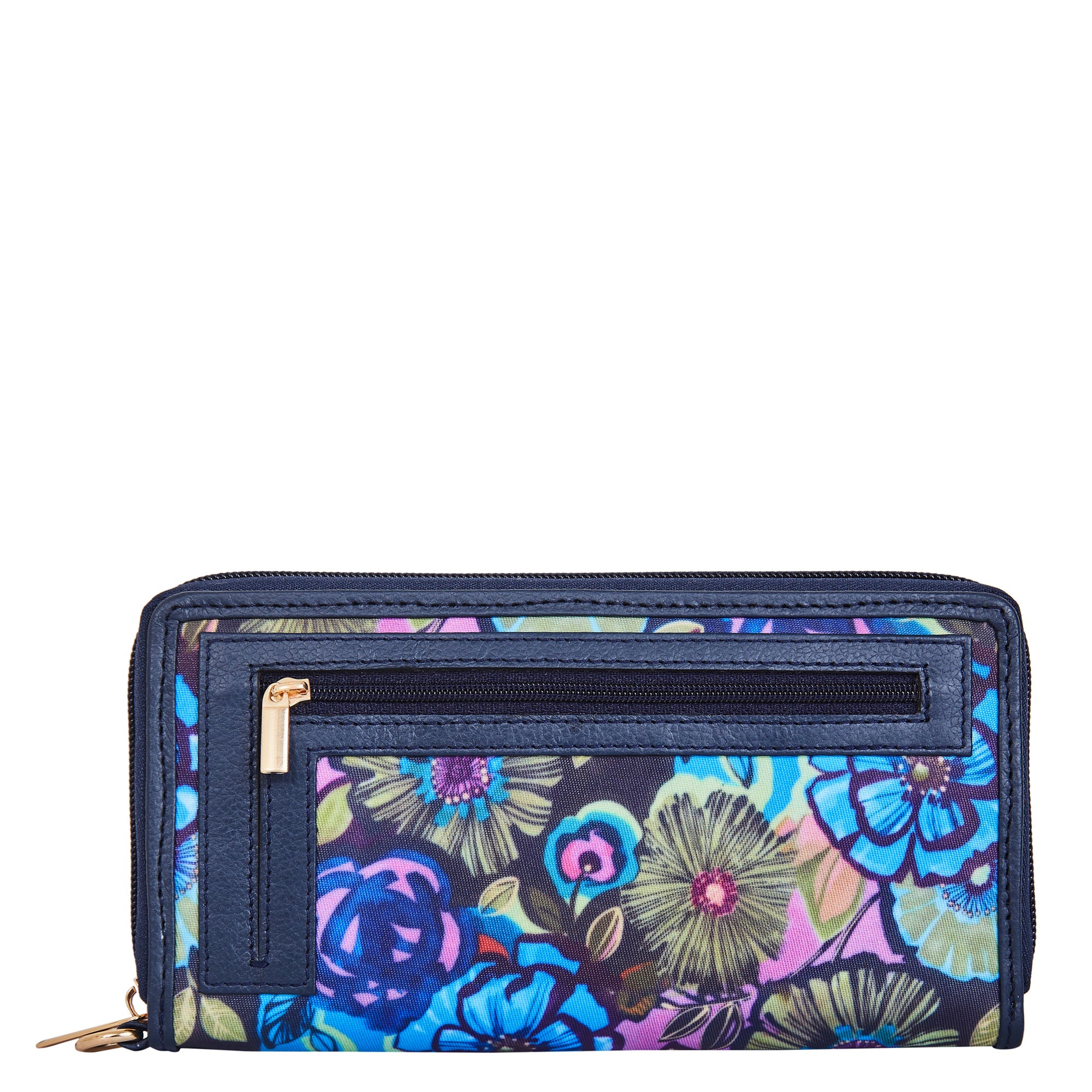 Floral Print Leather-Accented Wristlet Travel Wallet – Vibrant and Stylish for Women