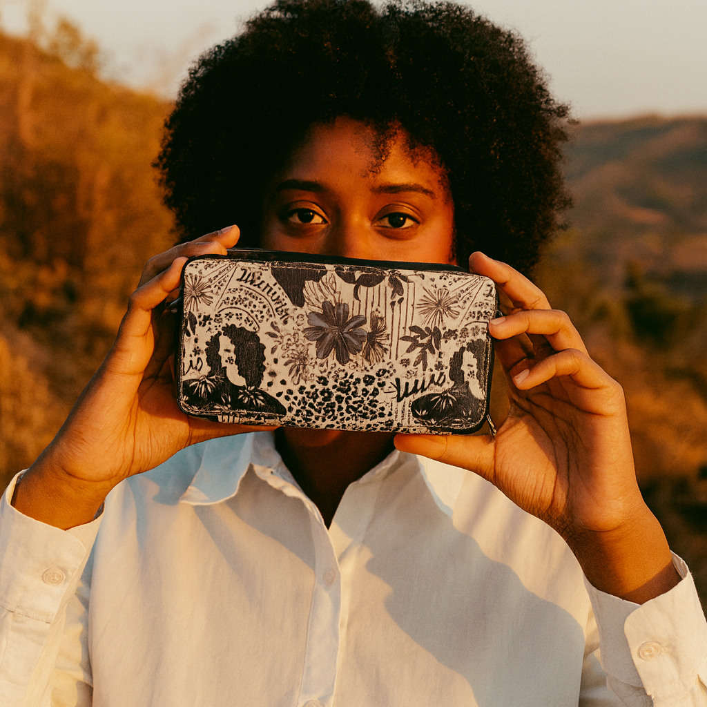 Printed Nylon Fabric Combo Set – Women’s Tote Bag, RFID Wallet, Crossbody Phone Wallet & Jewellery Case for Travel Use