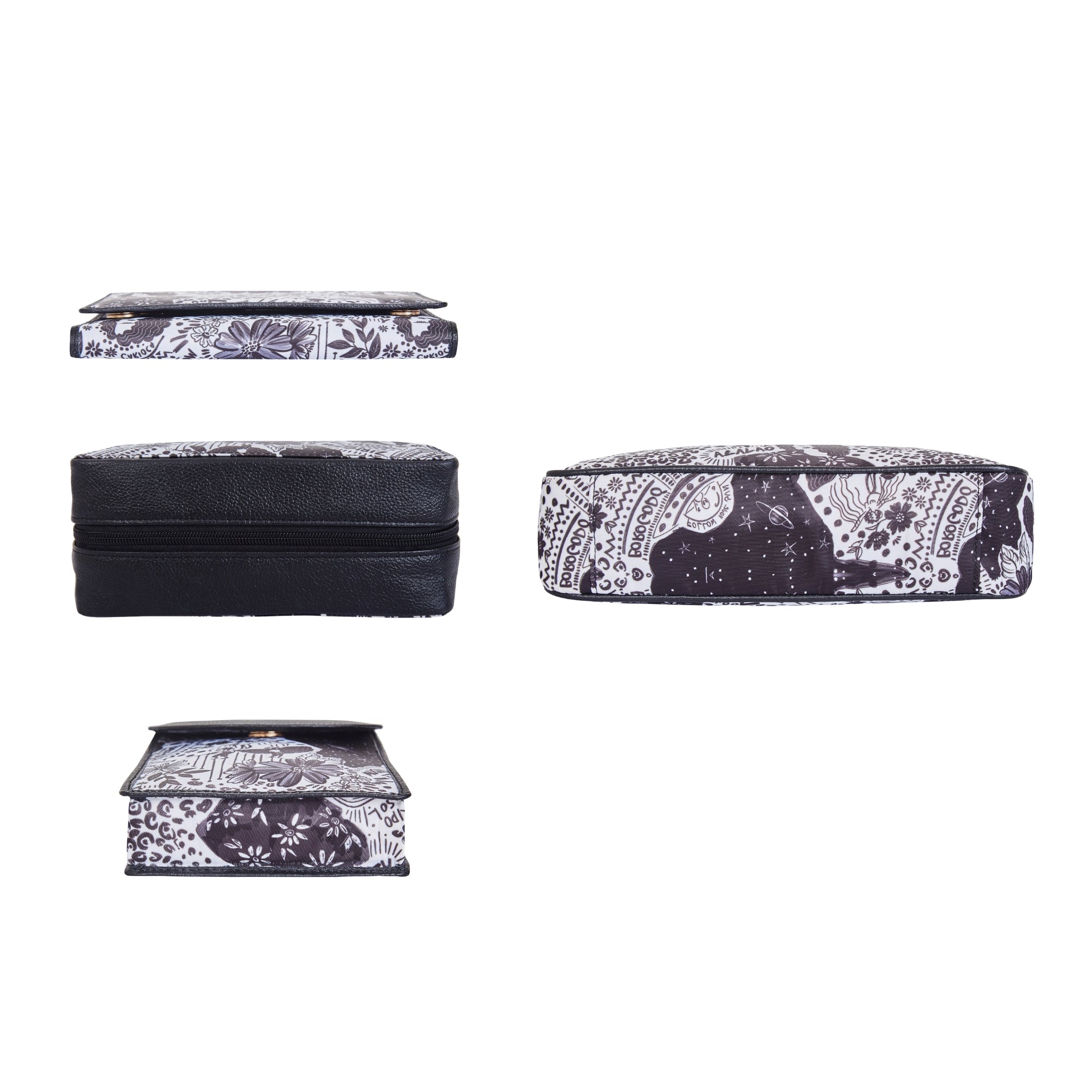 Women’s Printed Nylon Fabric 4-Pcs Combo Set –Hobo Bag, Wallet, Mobile Crossbody Wallet & Jewellery Pouch for Daily Use