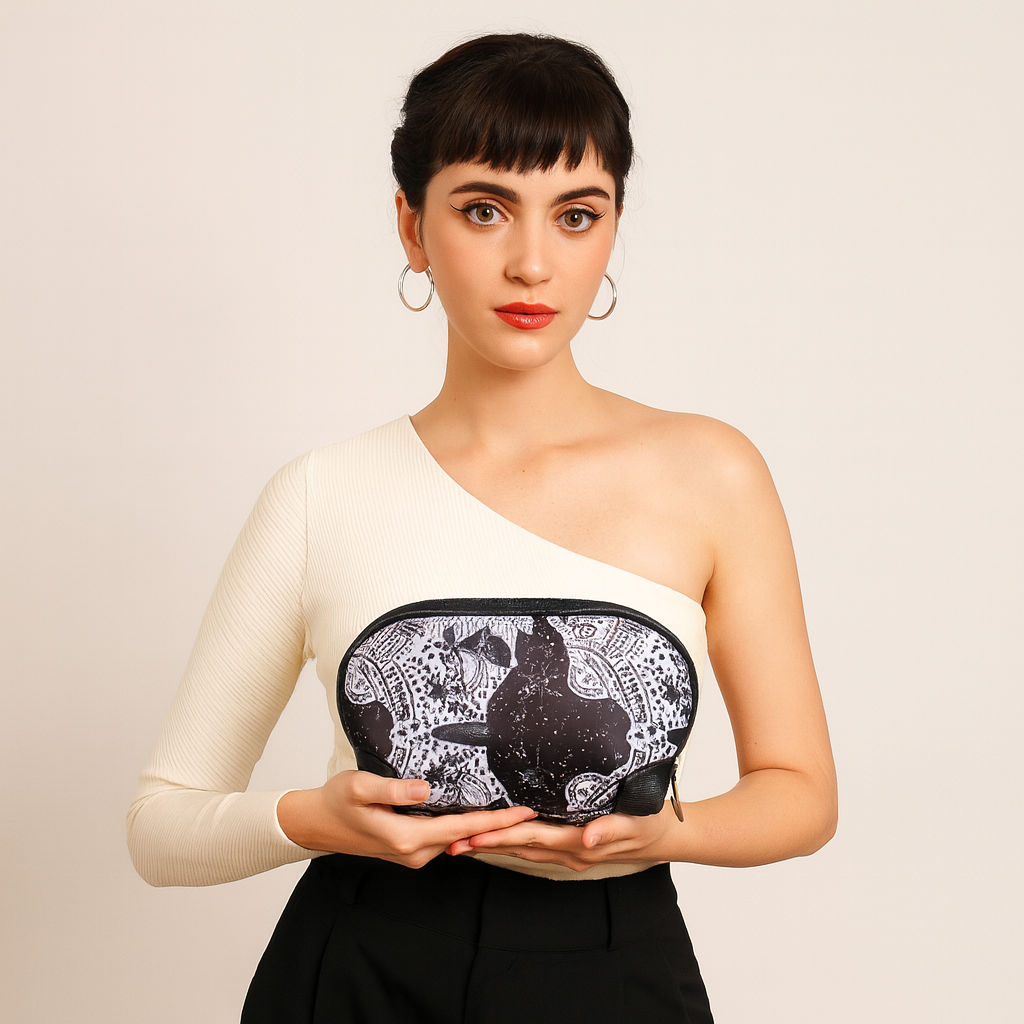 Women’s Printed Fabric Combo Set 4-Pcs – Crossbody Sling Bag, Phone Crossbody, RFID Wristlet & Cosmetic Bag for Daily Use