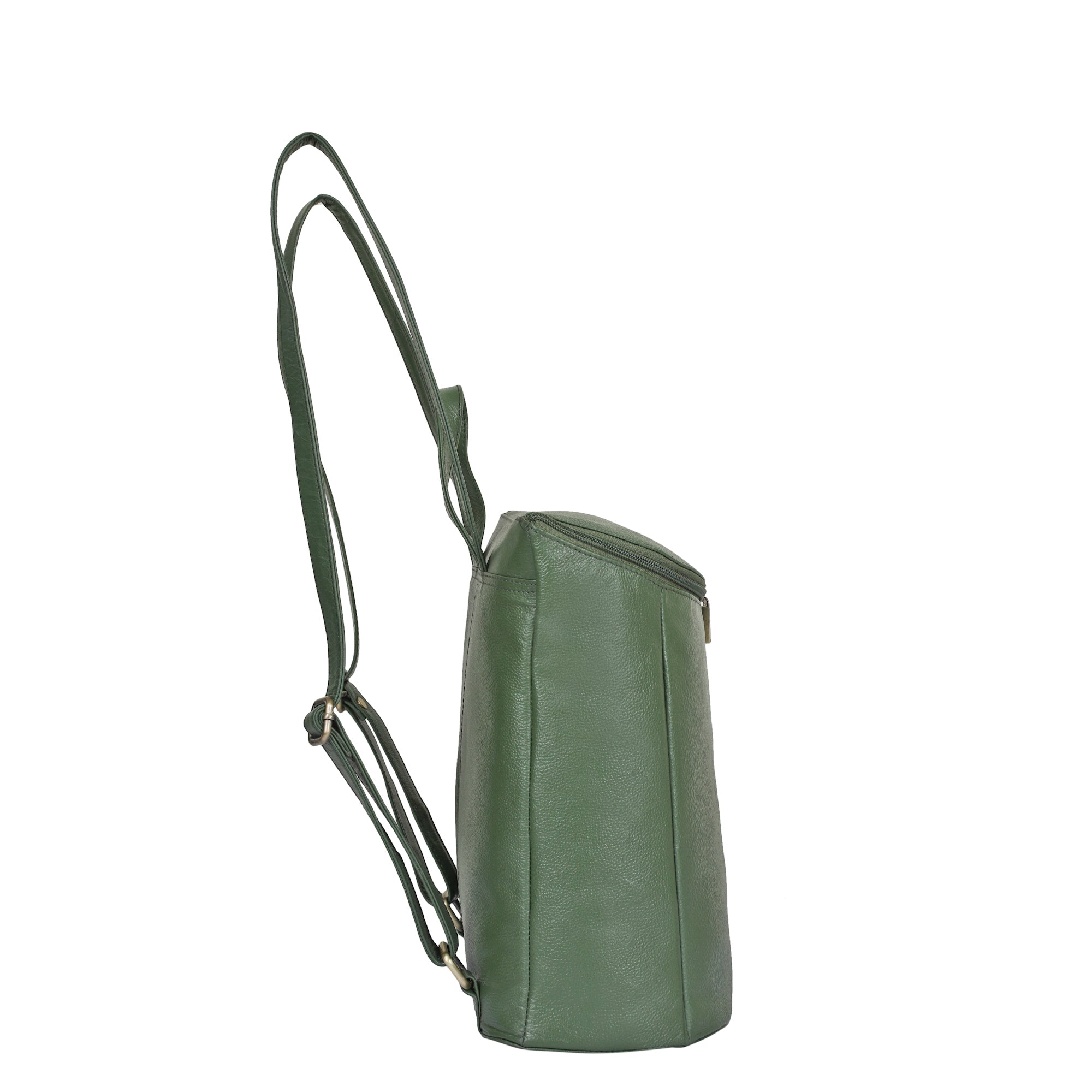 Sishka | Olive Leather Backpack for Women – Easy Open Zipper, Genuine Leather, Spacious Compartment, Trendy Travel Backpack Purse for Ladies, Teen Girls – Stylish Shoulder Daypack for Work, College, Travel