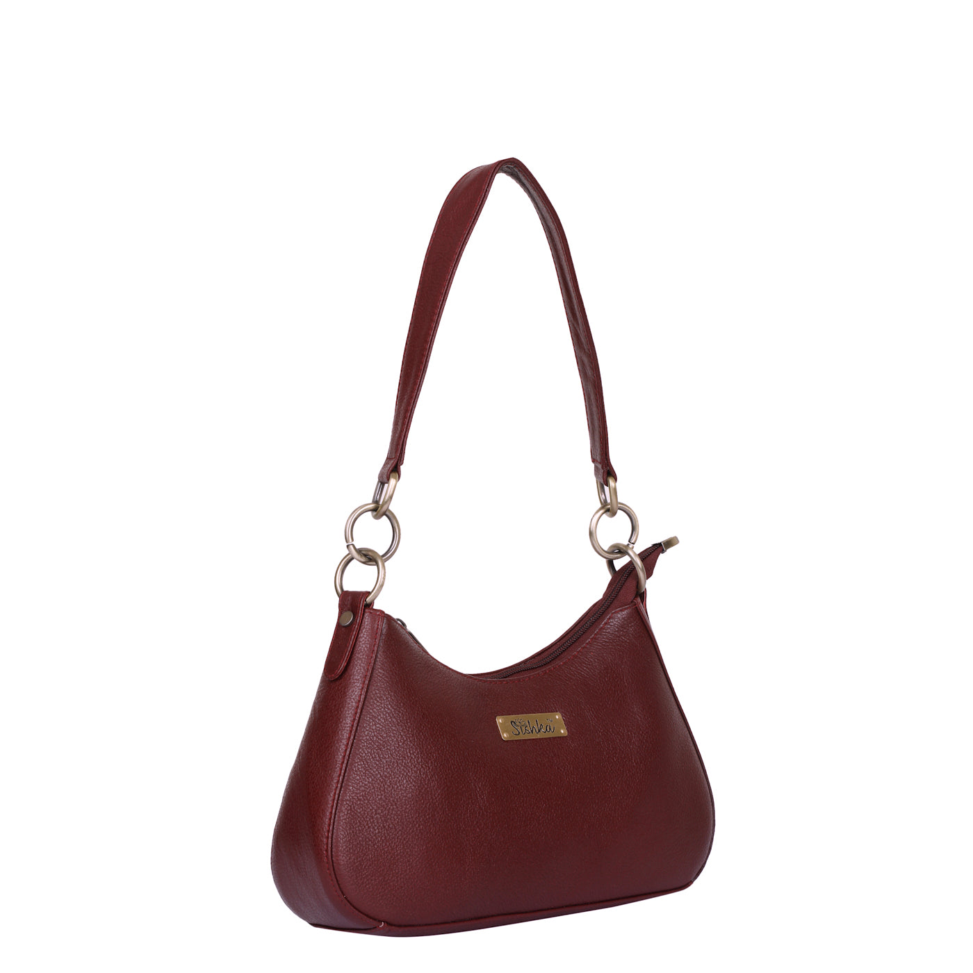 Shoulder Bag in Cherry Red – Purse for Women by Sishka, Hobo Handbag, Soft Genuine Leather Half Moon Tote with Top Zipper Closure, Perfect for Daily Use, Travel & Casual Outings.