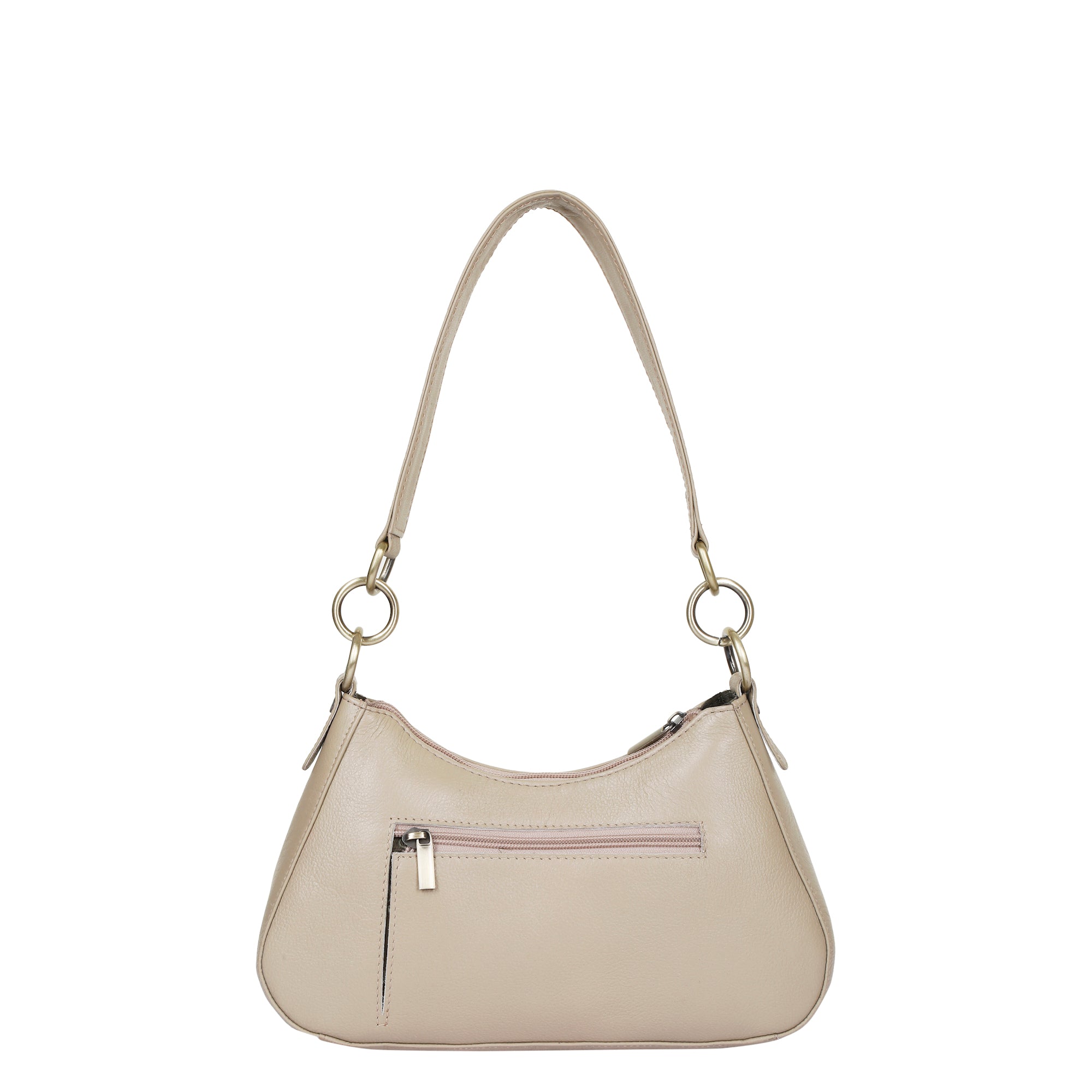 Sishka Shoulder Bag in Taupe – Stylish Hobo Purse for Women, Soft Genuine Leather Half Moon Tote with Top Zipper Closure, Perfect for Daily Use, Travel & Casual Outings.