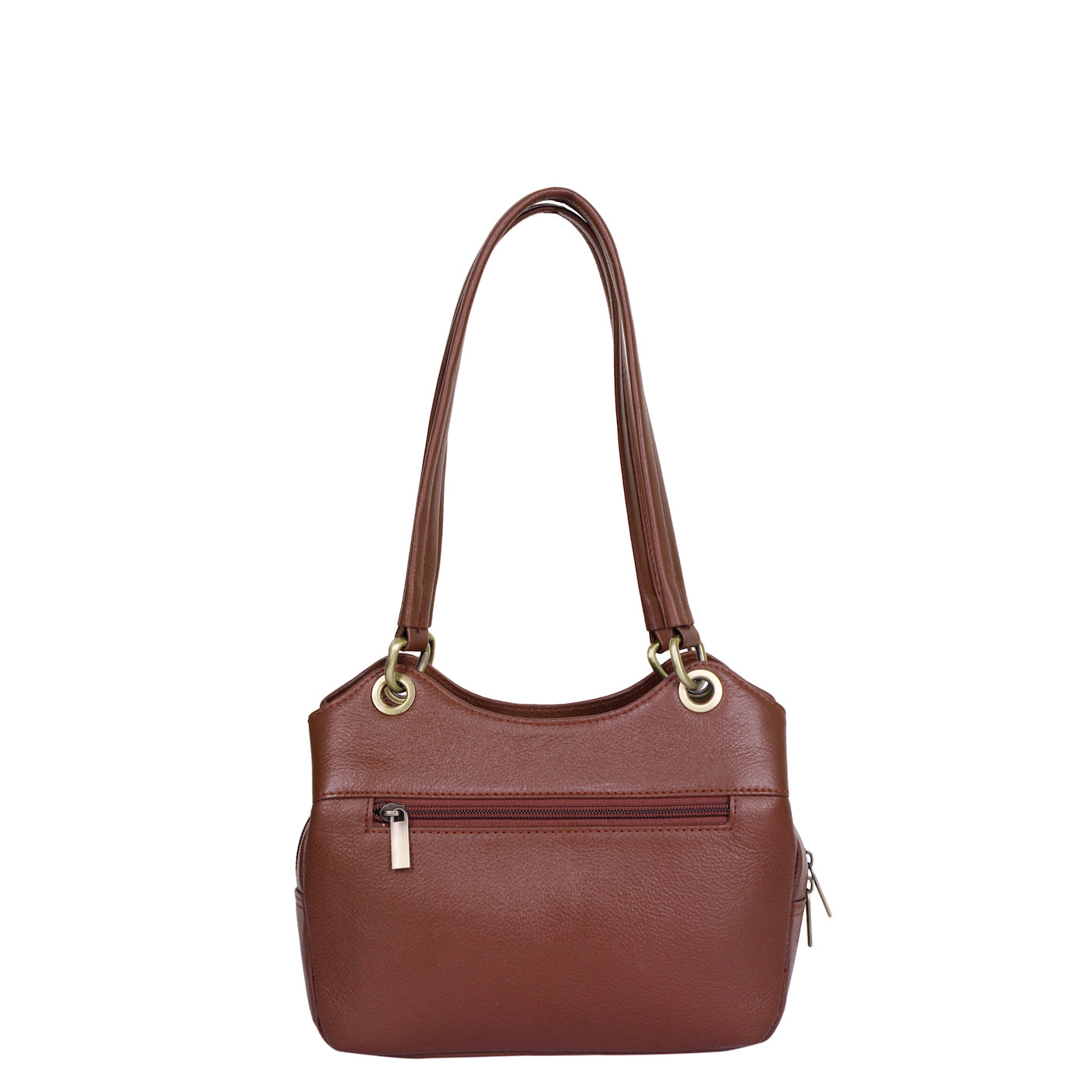 Brown Women's Genuine Leather Satchel Bag, Tote Purses and Handbags Trendy Ladies Shoulder Tote Bag for Work, Office Party by Sishka (H 7.75" x W 9" x D 2.75")