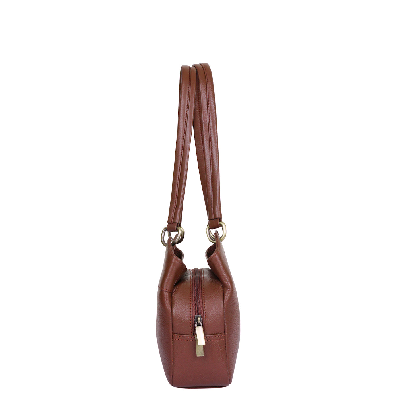 Brown Women's Genuine Leather Satchel Bag, Tote Purses and Handbags Trendy Ladies Shoulder Tote Bag for Work, Office Party by Sishka (H 7.75" x W 9" x D 2.75")