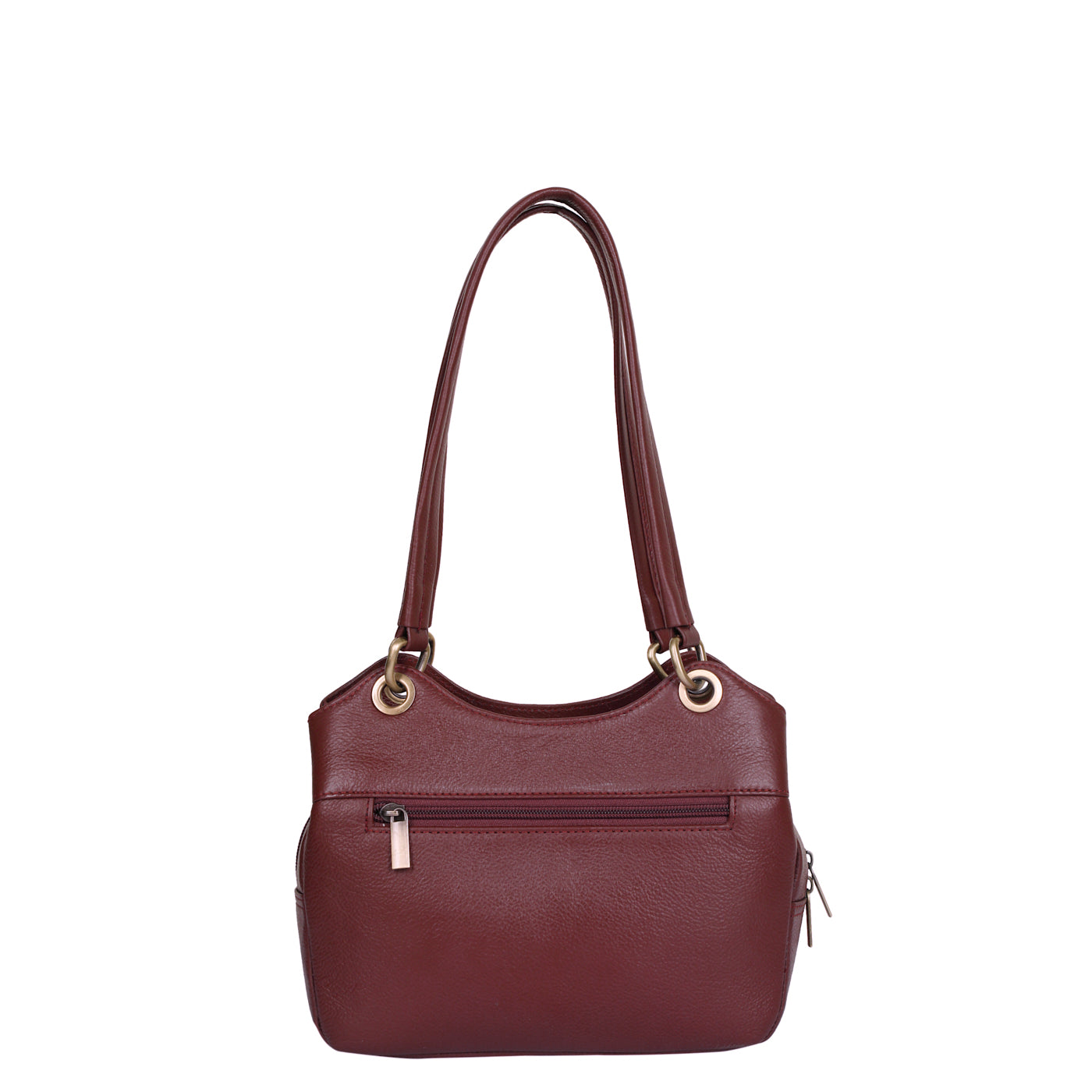 Sishka Cherry Red Women's Genuine Leather Satchel Bag, Round Handle Tote Purse, Designer Shoulder Handbag, Ladies Leather Bag, Stylish Top Handle Bag, Elegant Leather Purse for Ladies.