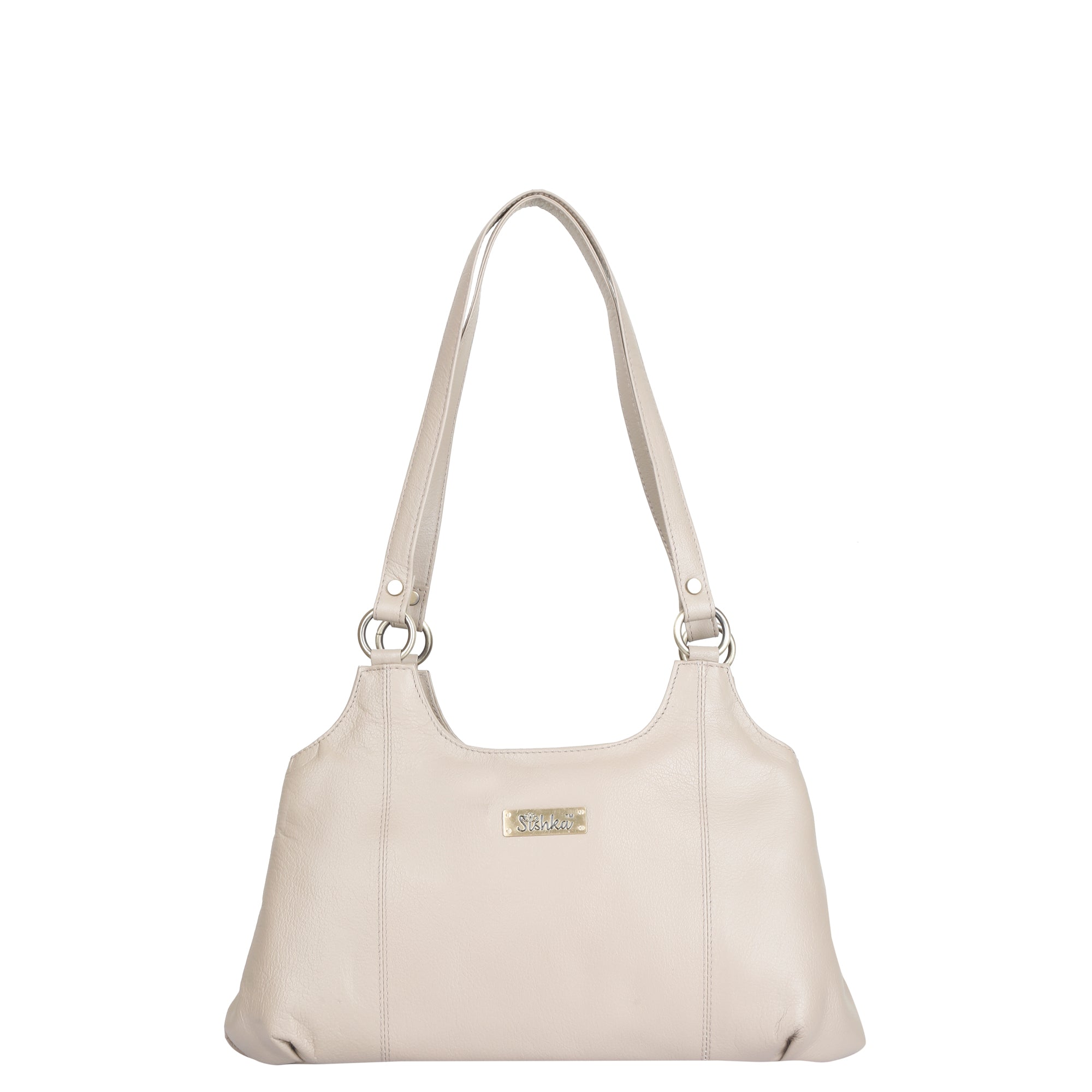 Ladies Genuine Leather Shoulder Bag – Taupe Colour Tote Purse, Handbag for Work, Travel & Daily Use