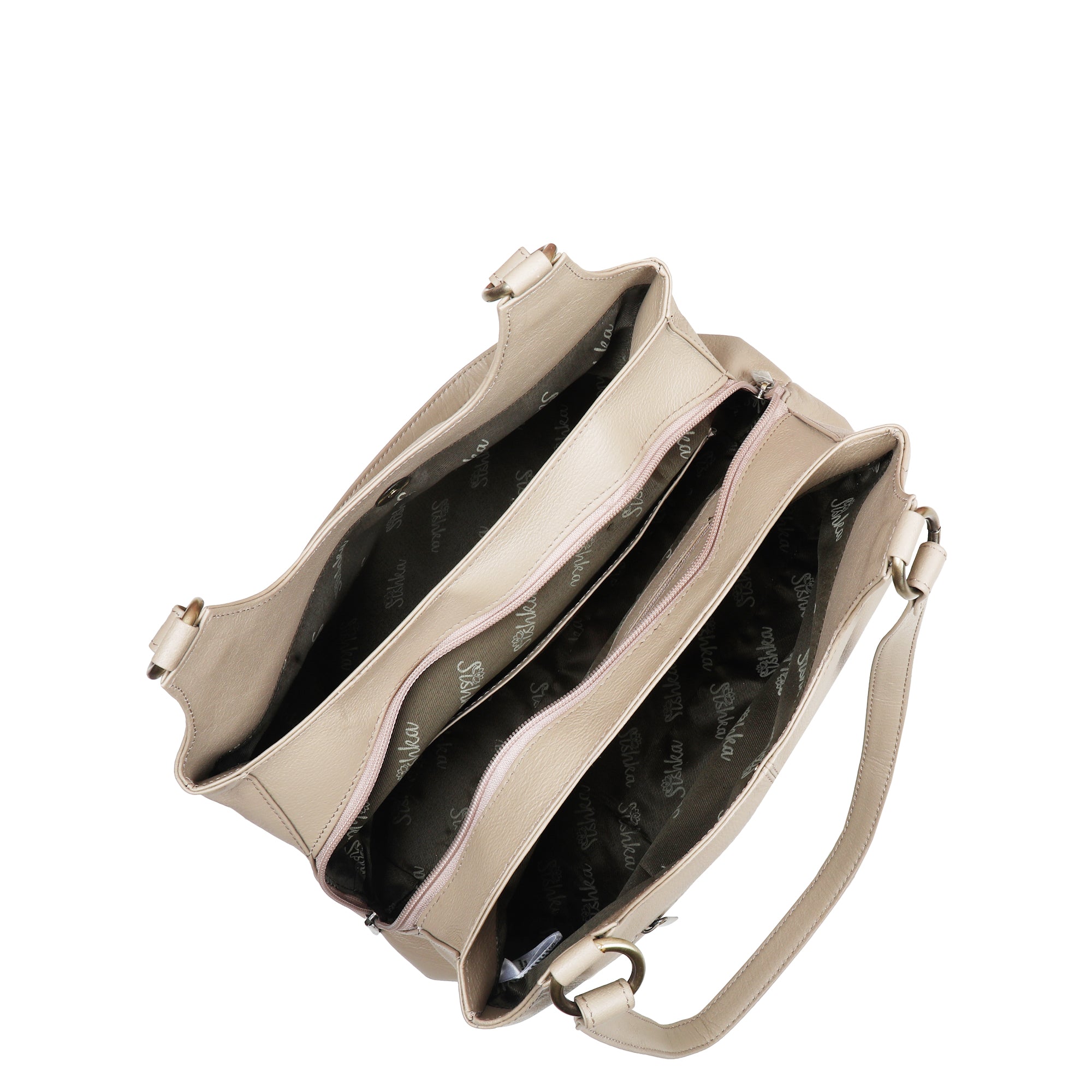 Ladies Genuine Leather Shoulder Bag – Taupe Colour Tote Purse, Handbag for Work, Travel & Daily Use