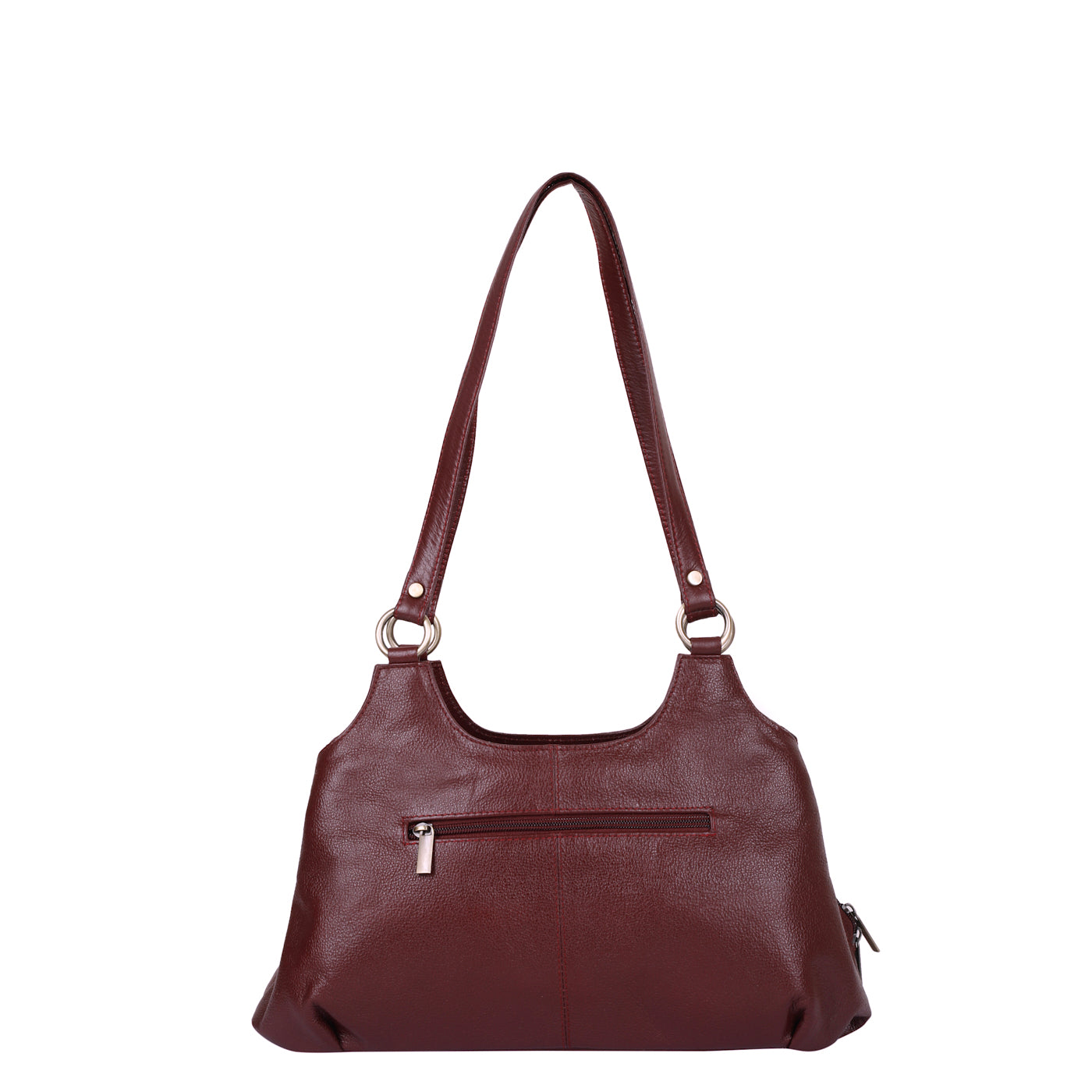 Cherry Red Satchel Bag by Sishka – Genuine Leather Shoulder Bag, Stylish Tote Purse for Ladies, Elegant Top Handle Handbag, Designer Leather Purse for Women (H 9" x W 13.5" x D 5").