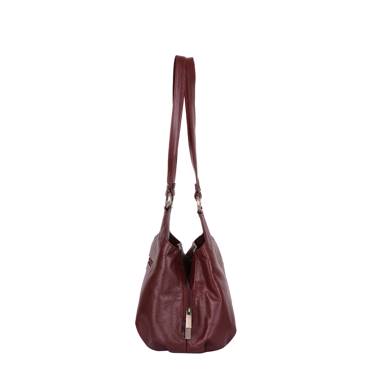 Cherry Red Satchel Bag by Sishka – Genuine Leather Shoulder Bag, Stylish Tote Purse for Ladies, Elegant Top Handle Handbag, Designer Leather Purse for Women (H 9" x W 13.5" x D 5").