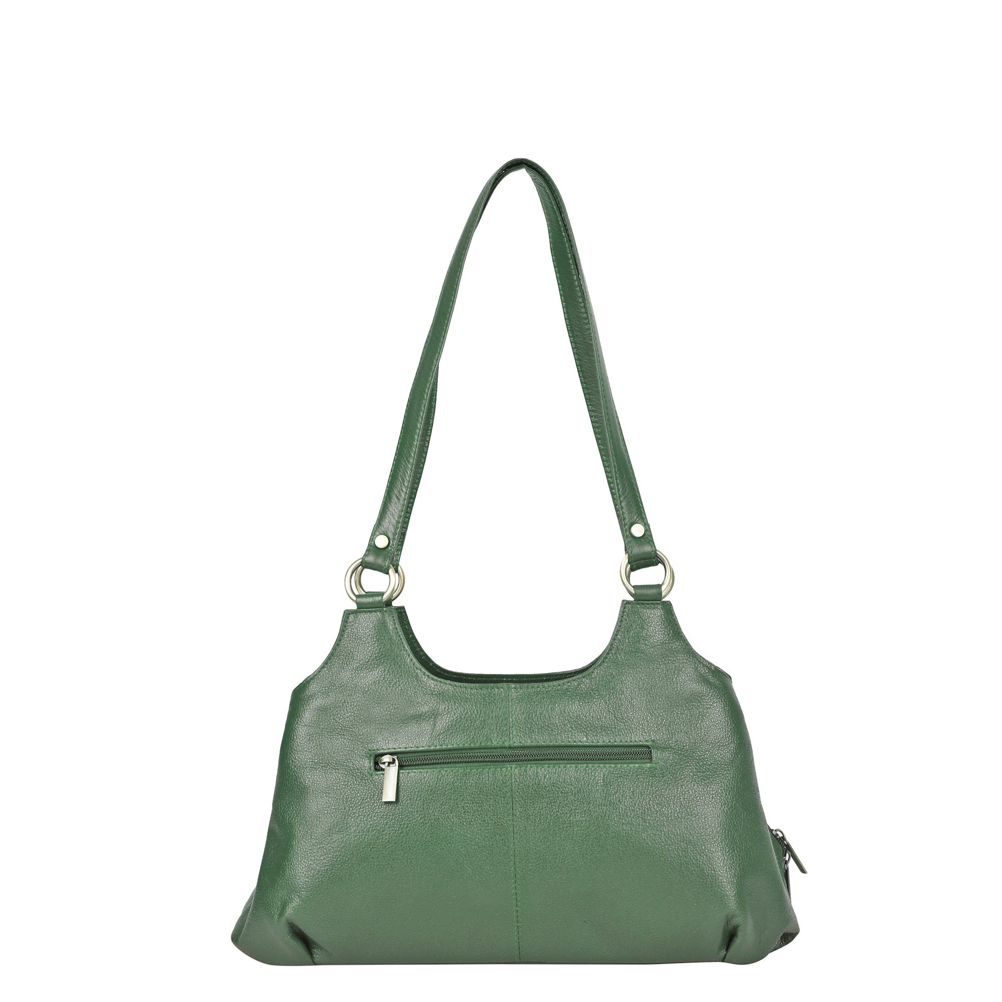Olive Satchel Bag by Sishka – Genuine Leather Shoulder Bag, Trendy Tote Purse for Women, Stylish Handle Handbag, Elegant Designer Leather Purse for Ladies (H 9" x W 13.5" x D 5")