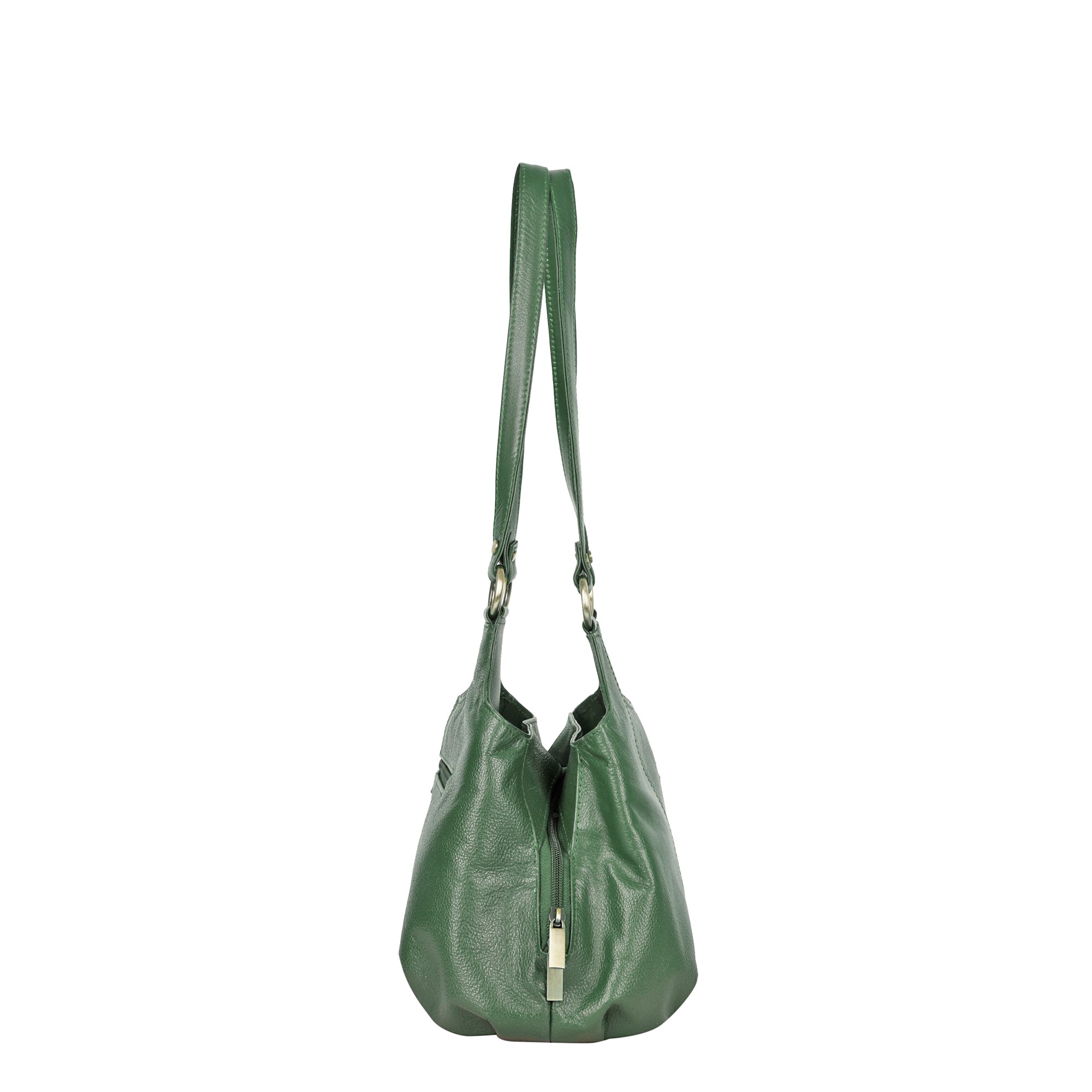 Olive Satchel Bag by Sishka – Genuine Leather Shoulder Bag, Trendy Tote Purse for Women, Stylish Handle Handbag, Elegant Designer Leather Purse for Ladies (H 9" x W 13.5" x D 5")