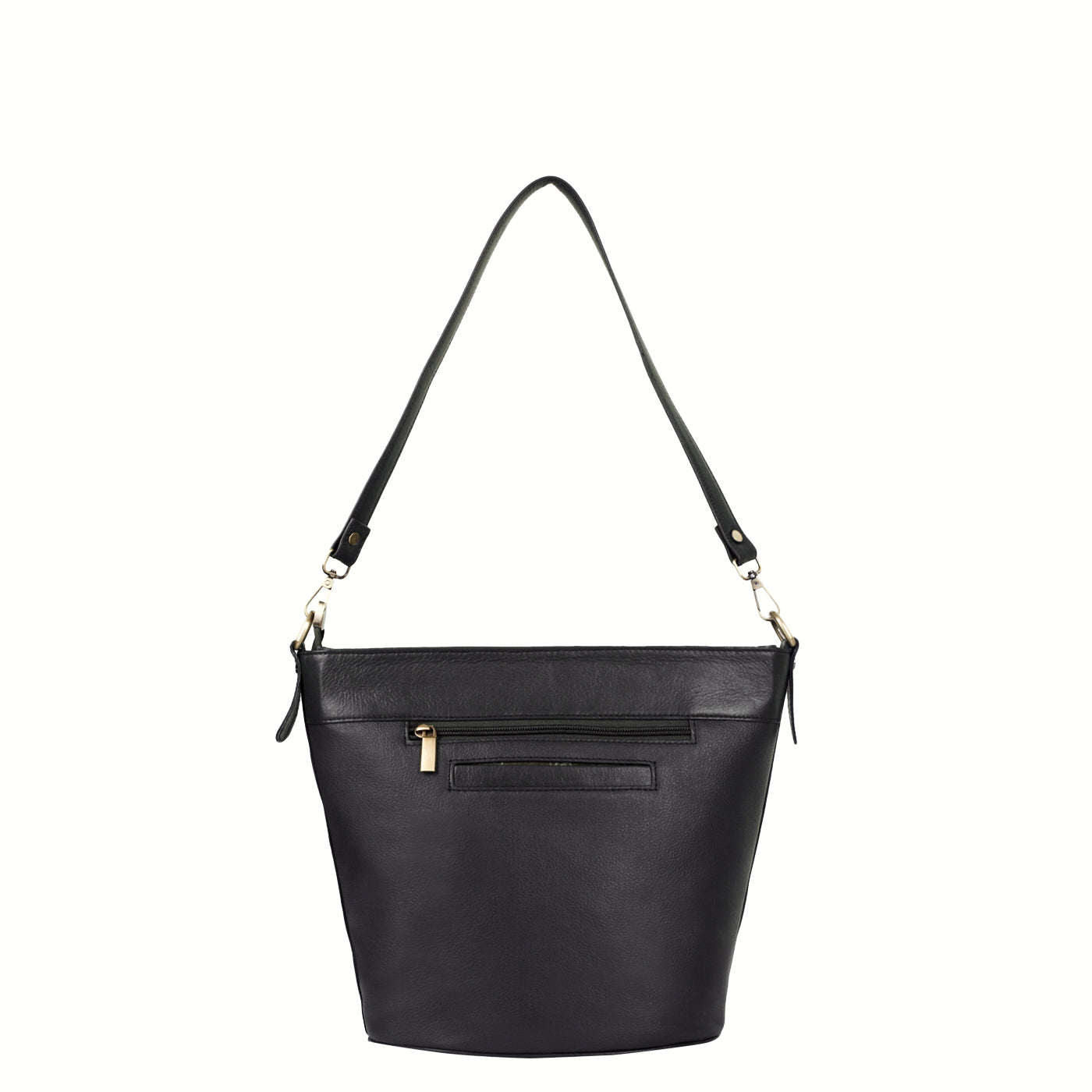 Sishka Black Genuine Leather Bucket Hobo Bag for Women – Stylish Tote Shoulder Handbag, Spacious Satchel Purse, Perfect for Office, Events, Casual Outings & Travel (H 9.87" x W 13" x D 5.25").