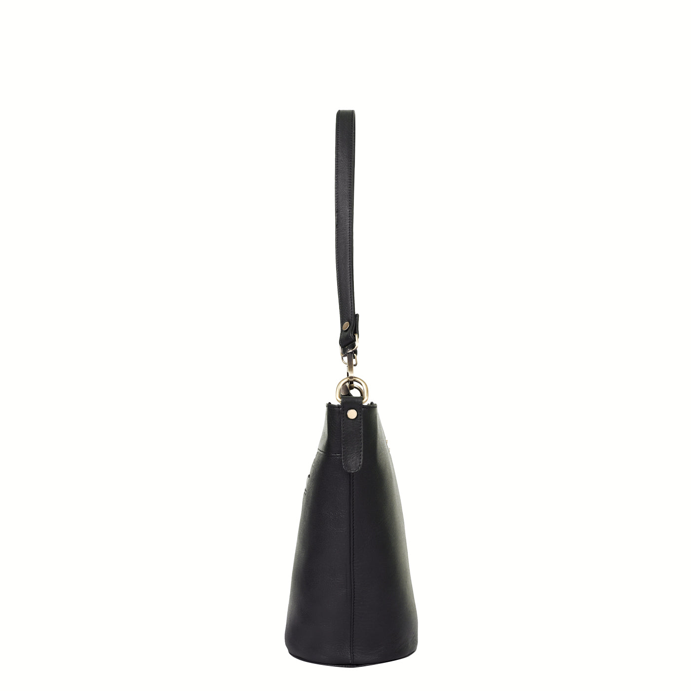 Sishka Black Genuine Leather Bucket Hobo Bag for Women – Stylish Tote Shoulder Handbag, Spacious Satchel Purse, Perfect for Office, Events, Casual Outings & Travel (H 9.87" x W 13" x D 5.25").