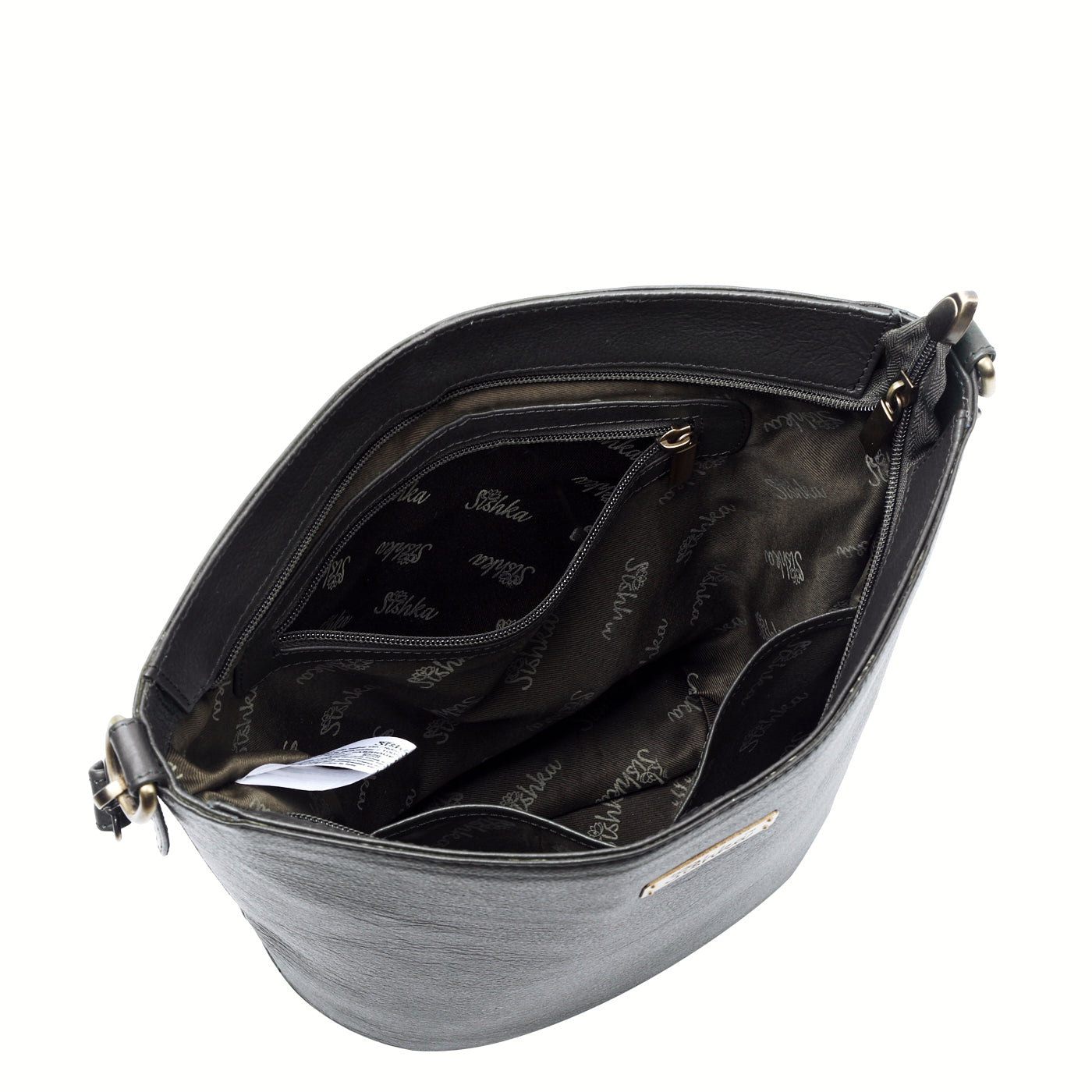 Sishka Black Genuine Leather Bucket Hobo Bag for Women – Stylish Tote Shoulder Handbag, Spacious Satchel Purse, Perfect for Office, Events, Casual Outings & Travel (H 9.87" x W 13" x D 5.25").