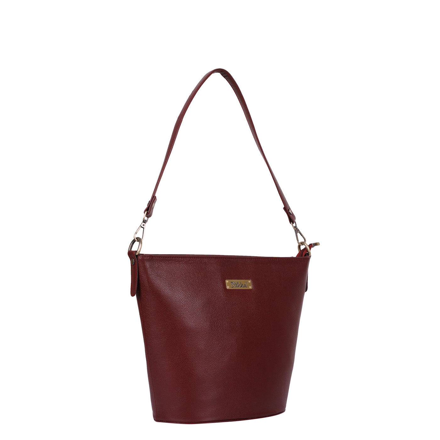 Cherry Red Genuine Leather Bucket Hobo Bag – Women’s Shoulder Tote Purse