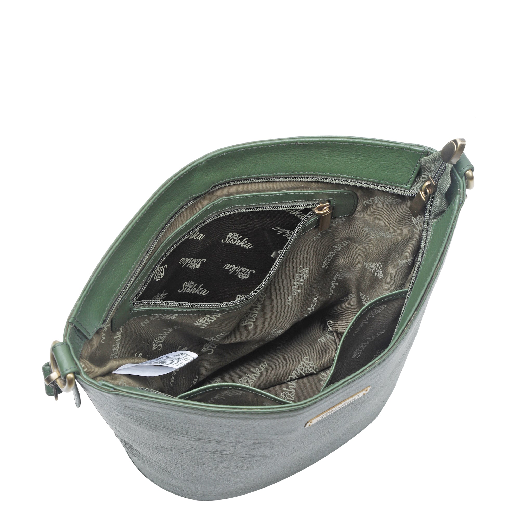 Olive Genuine Leather Bucket Hobo Bag for Women – Trendy Tote Shoulder Purse, Stylish Handbag, Spacious Satchel for Office, Parties, Casual Outings & Trips (H 9.87" x W 13" x D 5.25") | Sishka