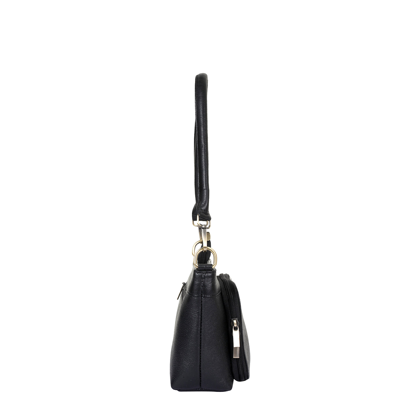 Black Shoulder Bag for Women by Sishka (H 6.25" x W 10.5" x D 4") – Elegant Genuine Leather Hobo Tote Handbag with Top Zipper Closure, Perfect for Daily Use, Travel & Casual Outings.
