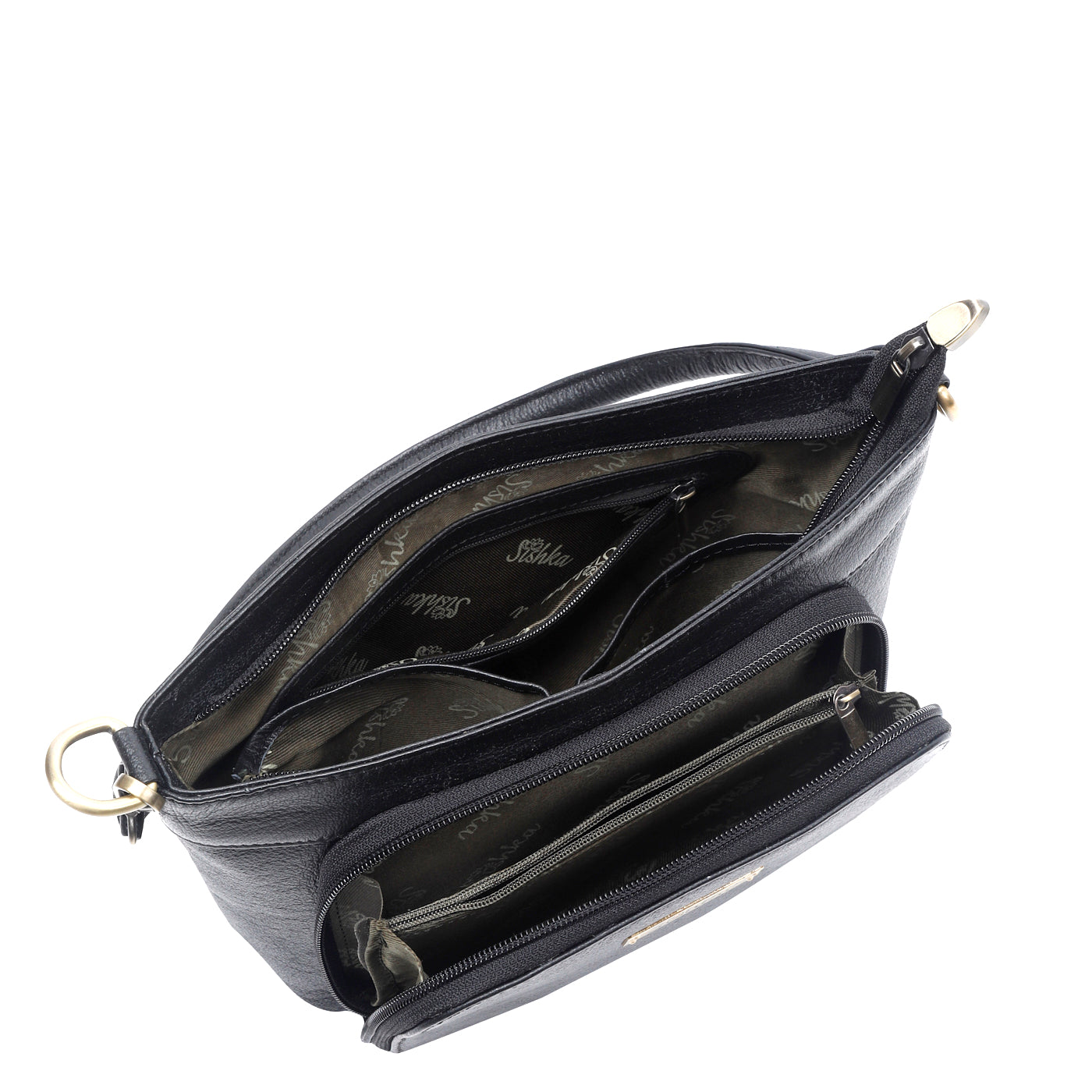 Black Shoulder Bag for Women by Sishka (H 6.25" x W 10.5" x D 4") – Elegant Genuine Leather Hobo Tote Handbag with Top Zipper Closure, Perfect for Daily Use, Travel & Casual Outings.