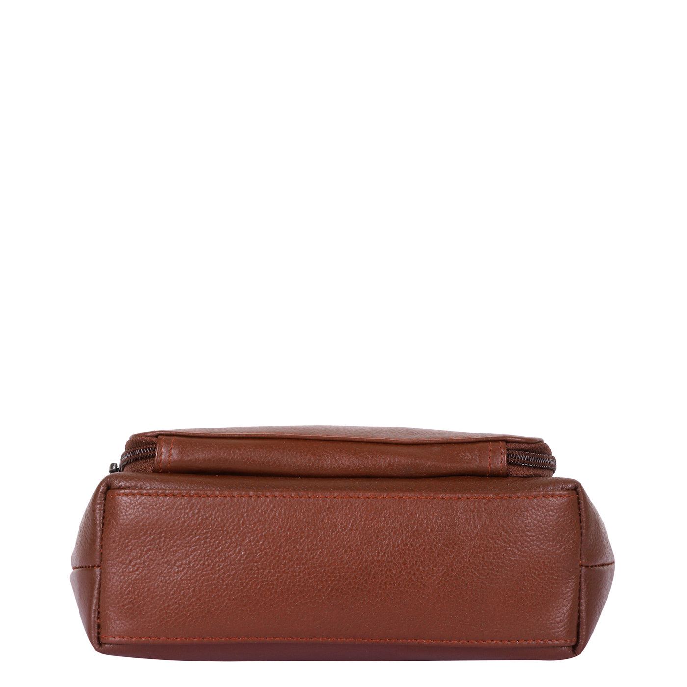 Brown Genuine Leather Shoulder Handbag – Women’s Tote with Front Pocket