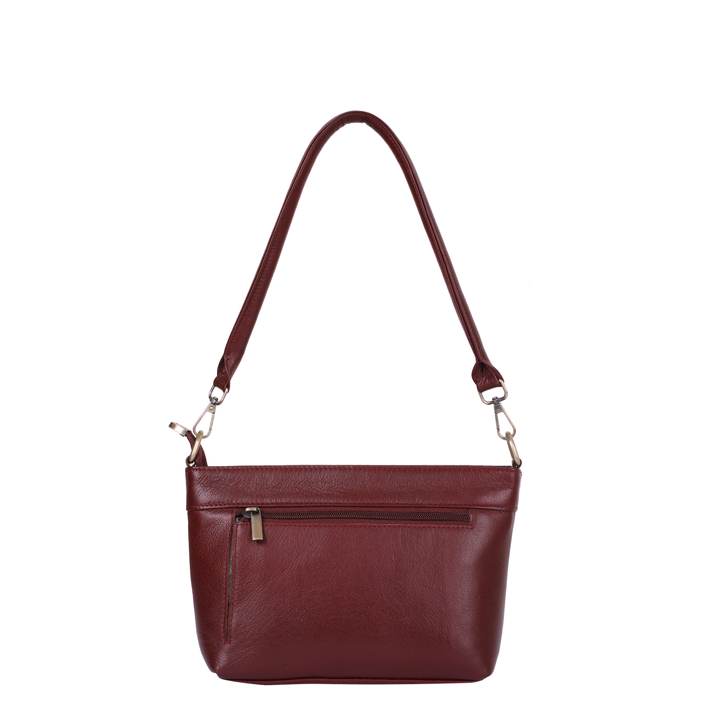 Sishka Cherry Red Shoulder Bag for Women – Stylish Hobo Handbag, Soft Genuine Leather Tote with Top Zipper Closure, Ideal for Daily Use, Travel & Casual Outings (H 6.25" x W 10.5" x D 4").