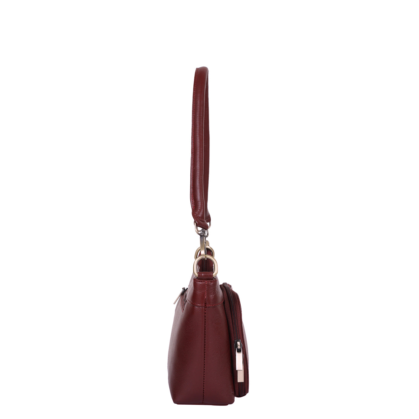 Sishka Cherry Red Shoulder Bag for Women – Stylish Hobo Handbag, Soft Genuine Leather Tote with Top Zipper Closure, Ideal for Daily Use, Travel & Casual Outings (H 6.25" x W 10.5" x D 4").
