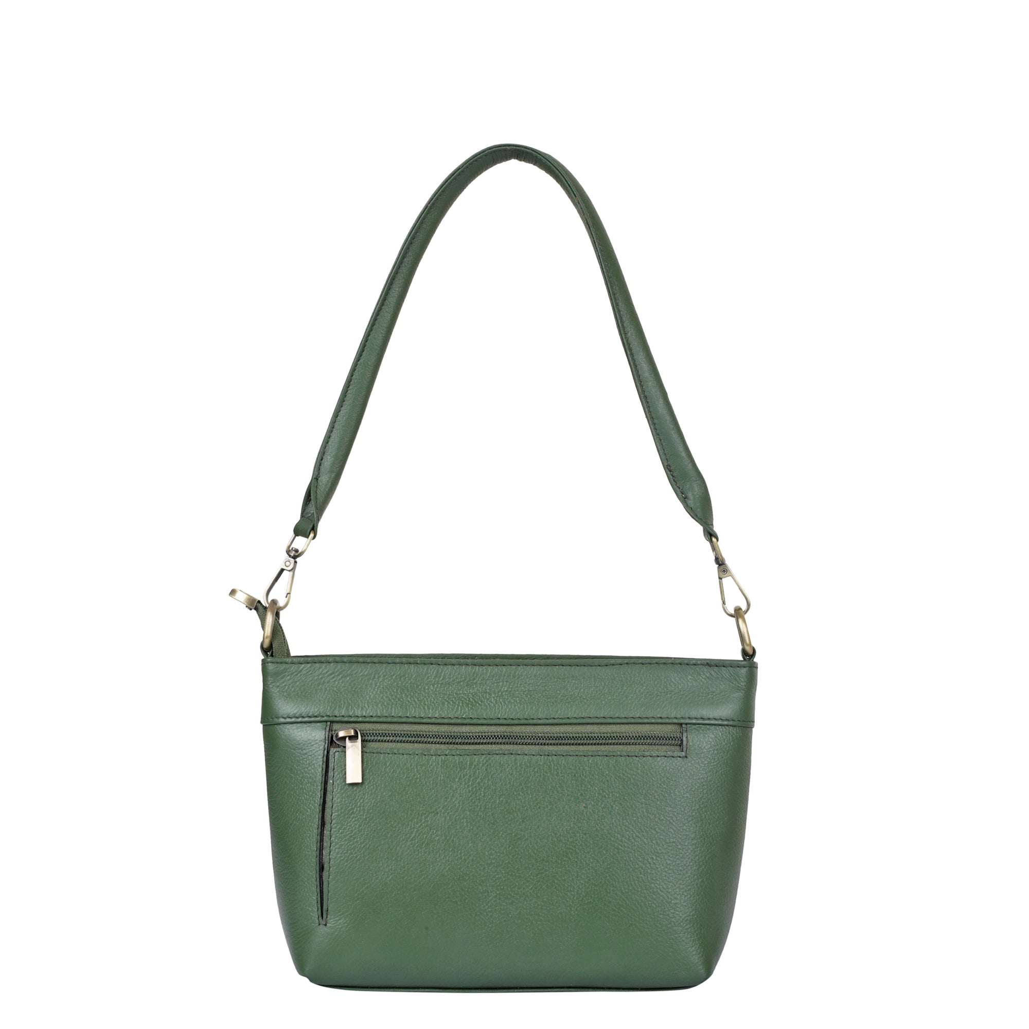 Sishka Olive Shoulder Bag for Women – Elegant Genuine Leather Hobo Handbag Tote with Top Zipper Closure, Perfect for Daily Use, Travel & Casual Outings (H 6.25" x W 10.5" x D 4").