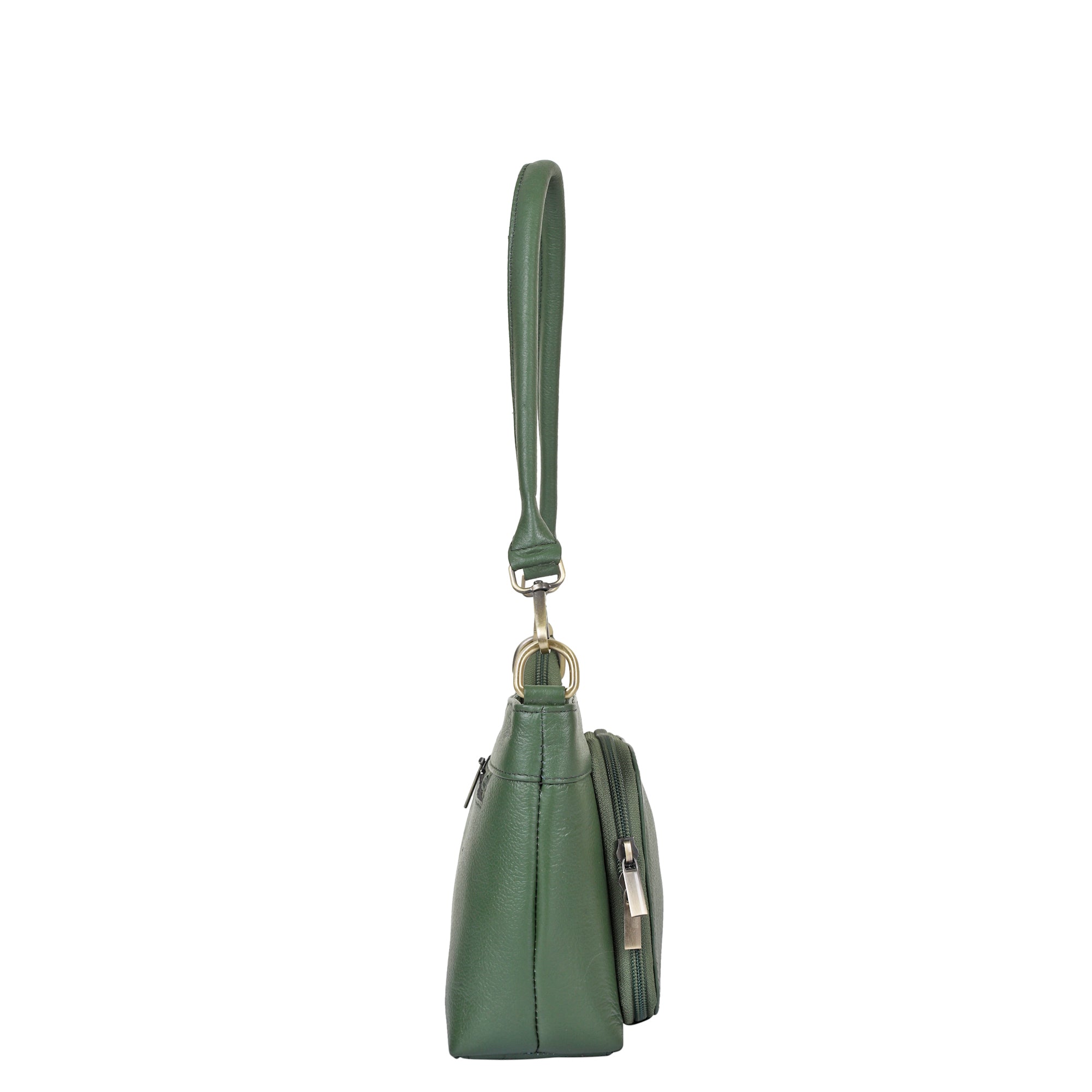 Sishka Olive Shoulder Bag for Women – Elegant Genuine Leather Hobo Handbag Tote with Top Zipper Closure, Perfect for Daily Use, Travel & Casual Outings (H 6.25" x W 10.5" x D 4").