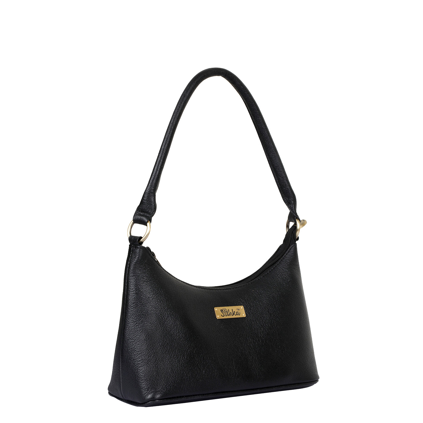 Sishka Black Genuine Leather Hobo Bag – Stylish Tote Shoulder Handbag, Soft Leather Satchel, Versatile Crossbody Purse for Women (H 7.25" x W 10.5" x D 4.25").