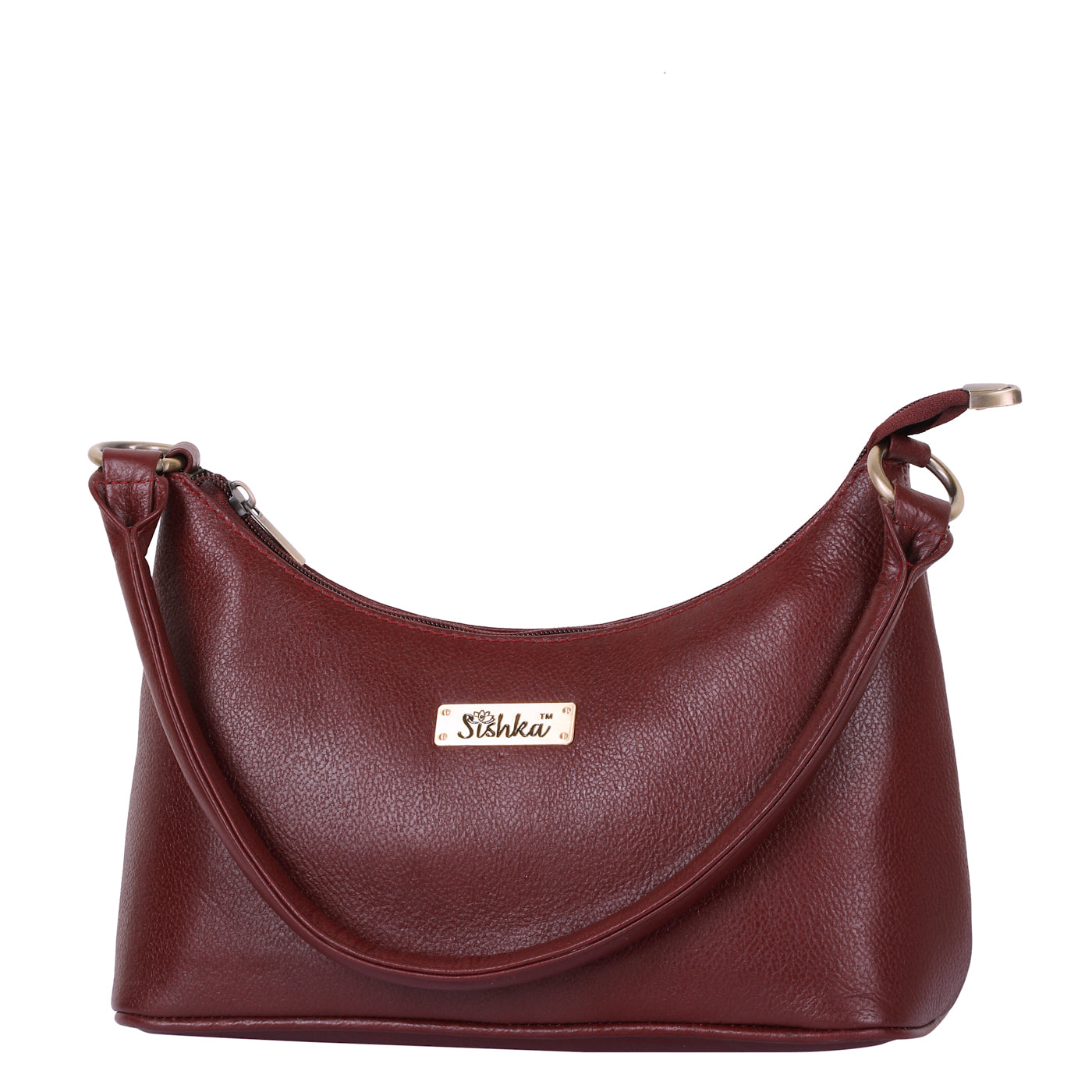 Sishka Genuine Leather Hobo bag – Fashionable Tote Shoulder Bag, Soft Leather Satchel, Versatile Crossbody Handbag for Women- Cherry Red (H 7.25" x W 10.5" x D 4.25")