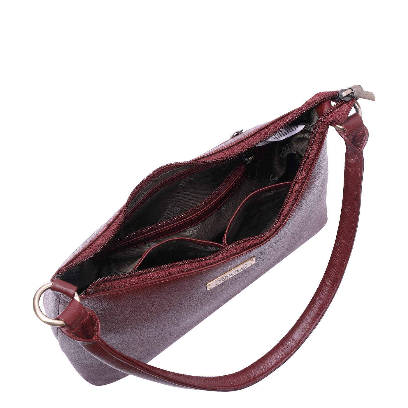 Sishka Genuine Leather Hobo bag – Fashionable Tote Shoulder Bag, Soft Leather Satchel, Versatile Crossbody Handbag for Women- Cherry Red (H 7.25" x W 10.5" x D 4.25")