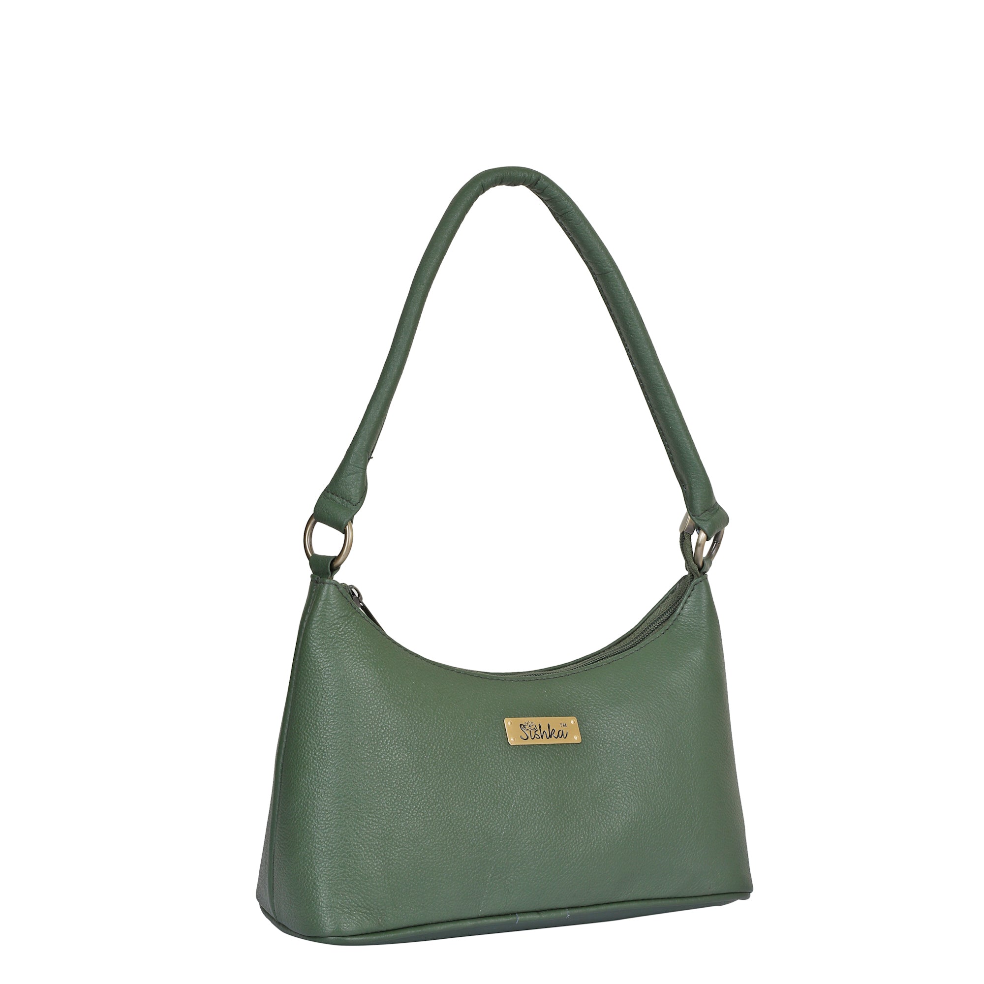 Sishka Genuine Leather Hobo Bag – Stylish Tote Shoulder Handbag, Soft Leather Satchel, Versatile Crossbody Purse for Women (H 7.25" x W 10.5" x D 4.25").- Olive