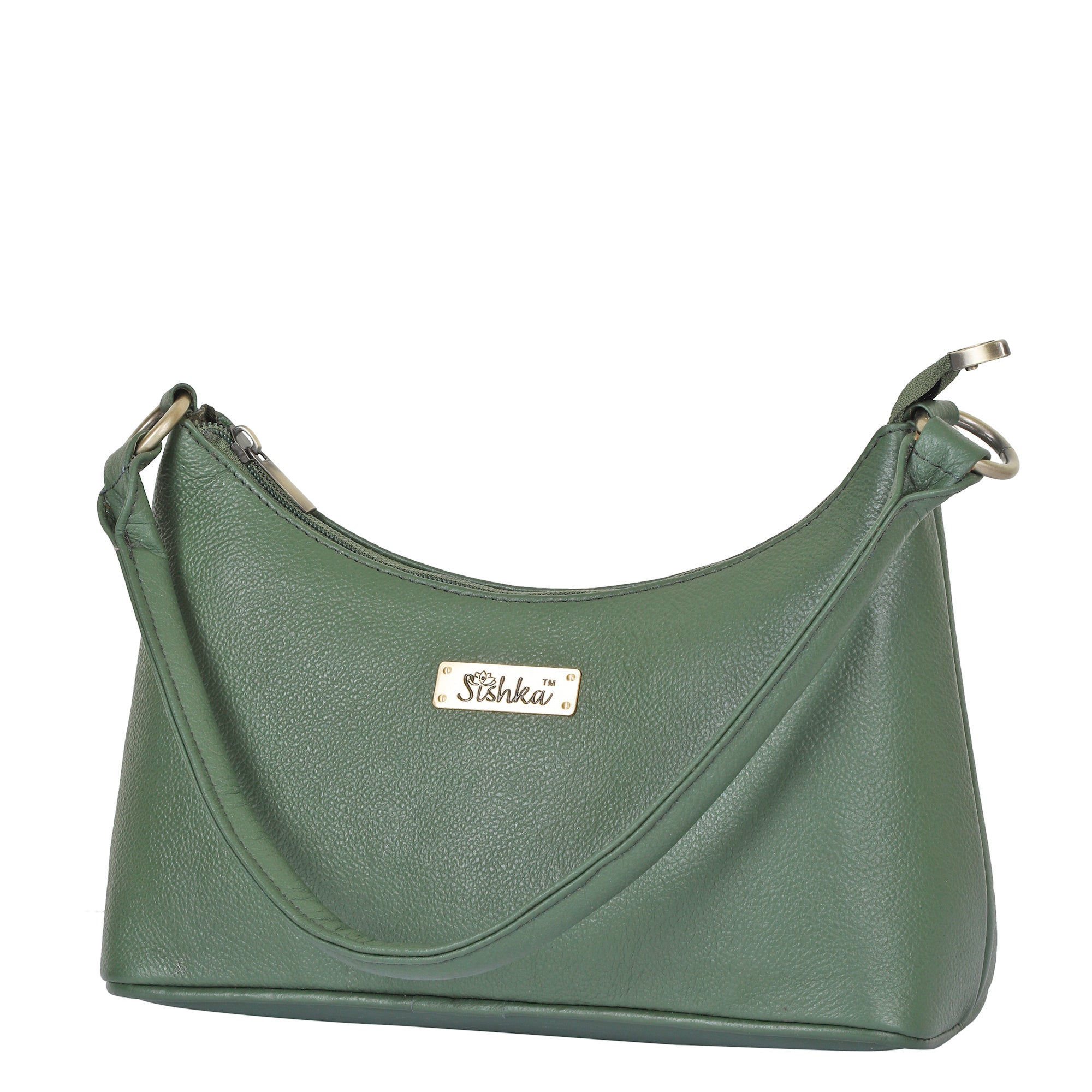 Sishka Genuine Leather Hobo Bag – Stylish Tote Shoulder Handbag, Soft Leather Satchel, Versatile Crossbody Purse for Women (H 7.25" x W 10.5" x D 4.25").- Olive