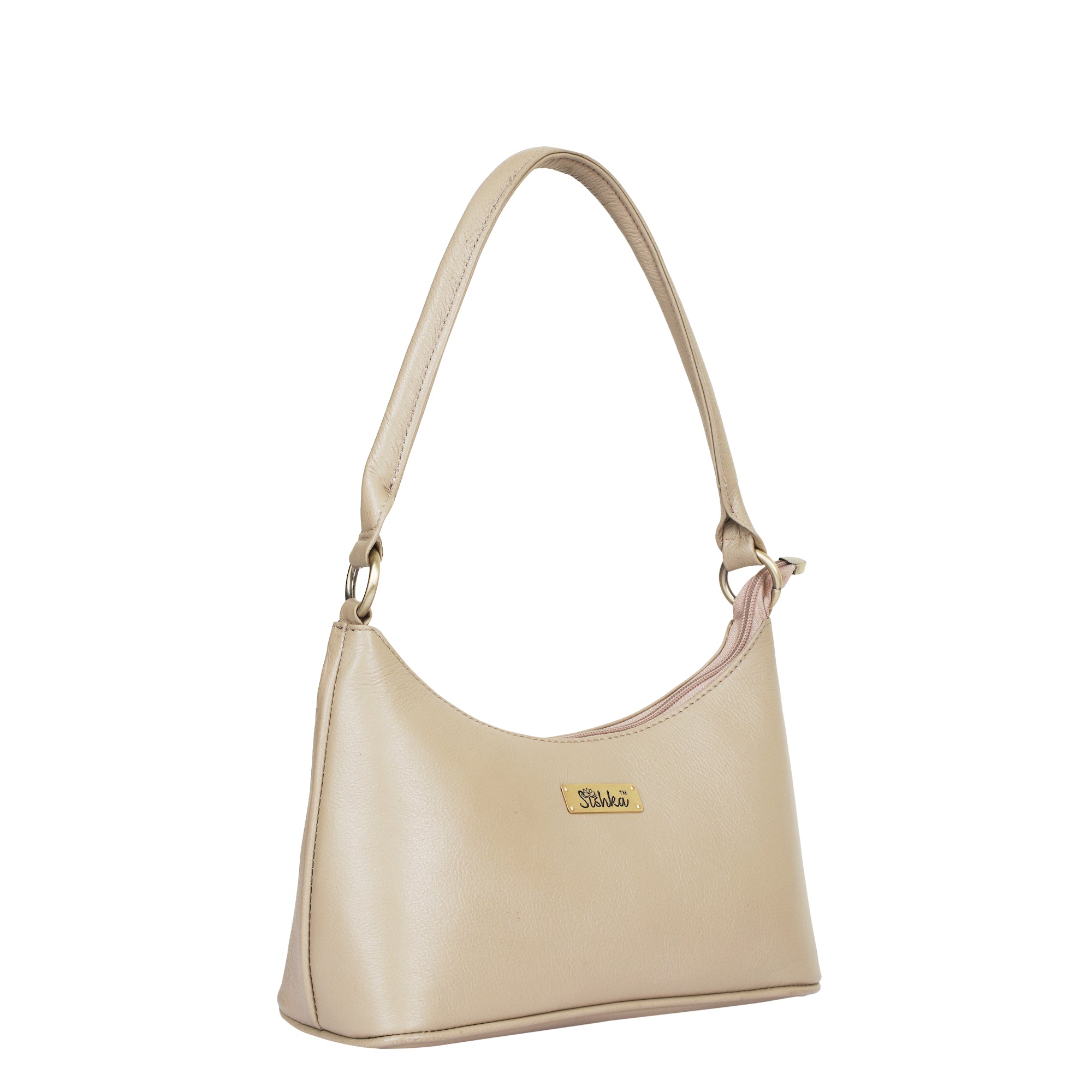 Sishka Genuine Leather Hobo Bag – Elegant Tote Shoulder Handbag, Soft Leather Satchel, Versatile Crossbody Purse for Women – Taupe (H 7.25" x W 10.5" x D 4.25").