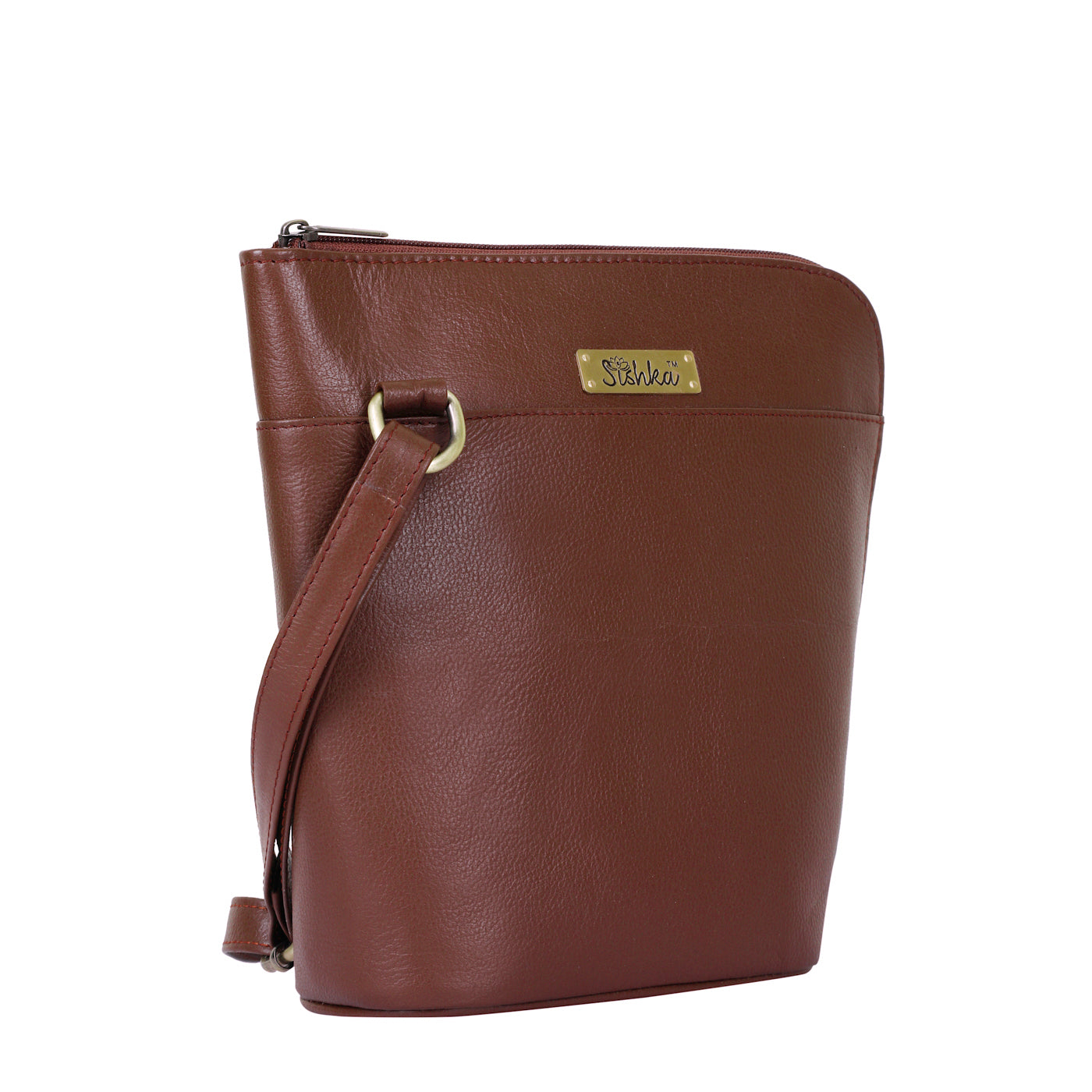 Brown Genuine Leather Crossbody Purse for Women – Elegant Shoulder Organizer Bag
