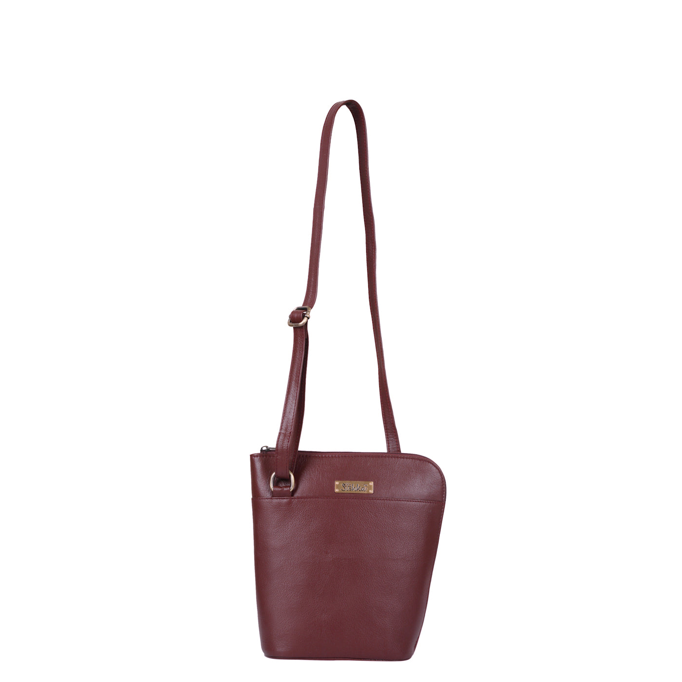 Cherry Red Genuine Leather Crossbody Sling Bag – Women’s Shoulder Purse