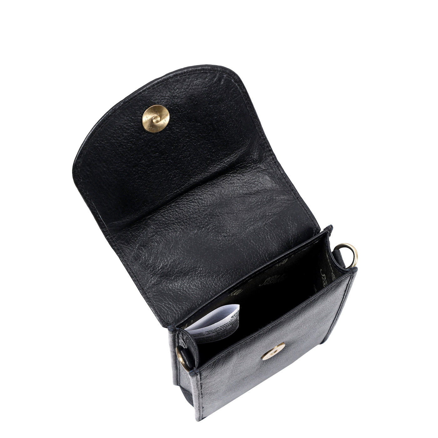 Crossbody Cell Phone Wallet in Trendy Black by Sishka – Stylish Genuine Leather Purse, Sleek Shoulder Bag, Travel Sling, Compact Wallet for Everyday Use.