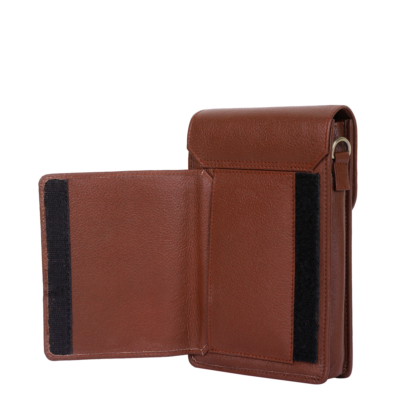 Crossbody Cell Phone Wallet in Stylish Brown by Sishka – Leather Purse, Convenient Shoulder Bag, Practical Travel Sling, Compact Wallet for Everyday Needs.