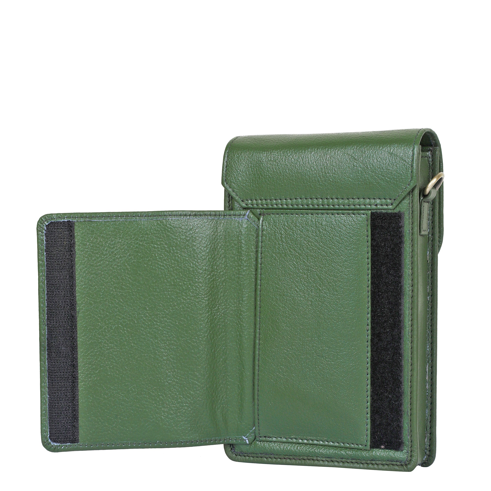 Sishka Olive Crossbody Cell phone Wallet for Women/ Ladies – Trendy Leather Phone Purse, Stylish Shoulder Bag, Genuine Leather Travel Sling, Compact Wallet for Everyday Use.